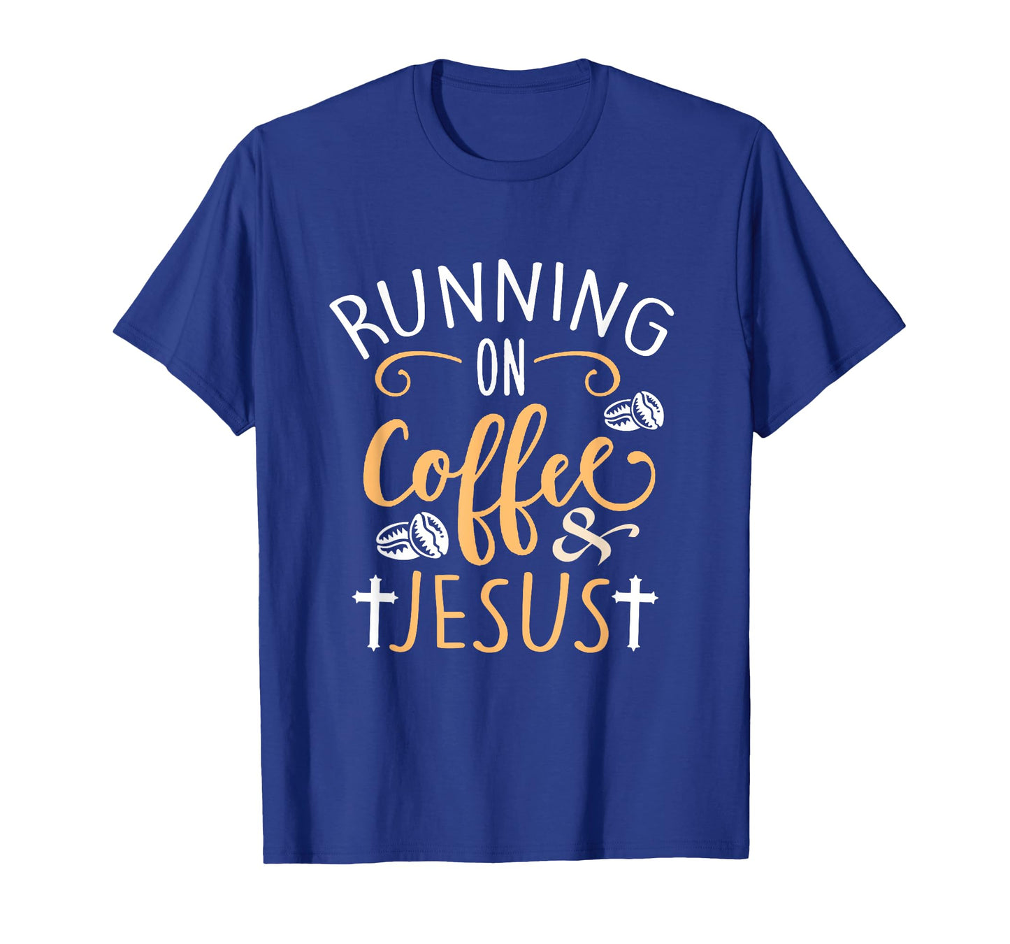 Running on Coffee and Jesus T-Shirt Fun Sport Christian Tee T-Shirt