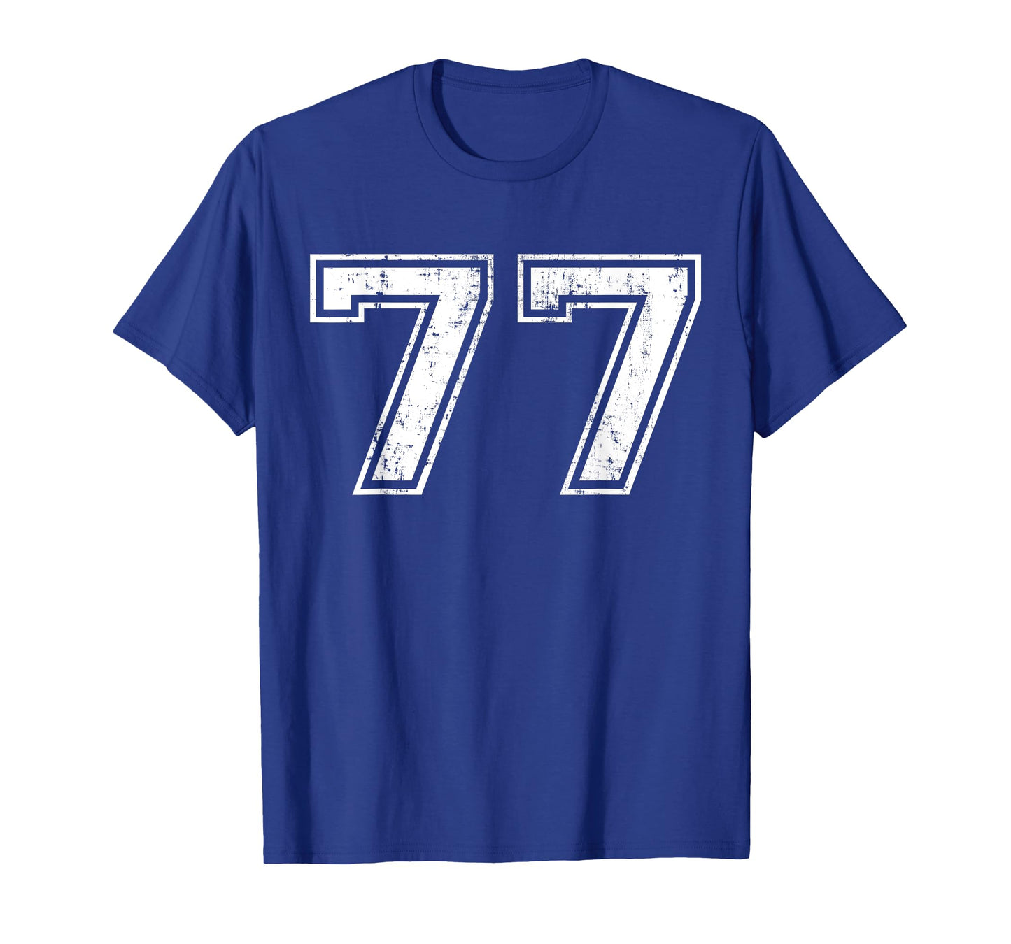 Number 77 Distressed Vintage Seventy Seven Sports Practice T-Shirt