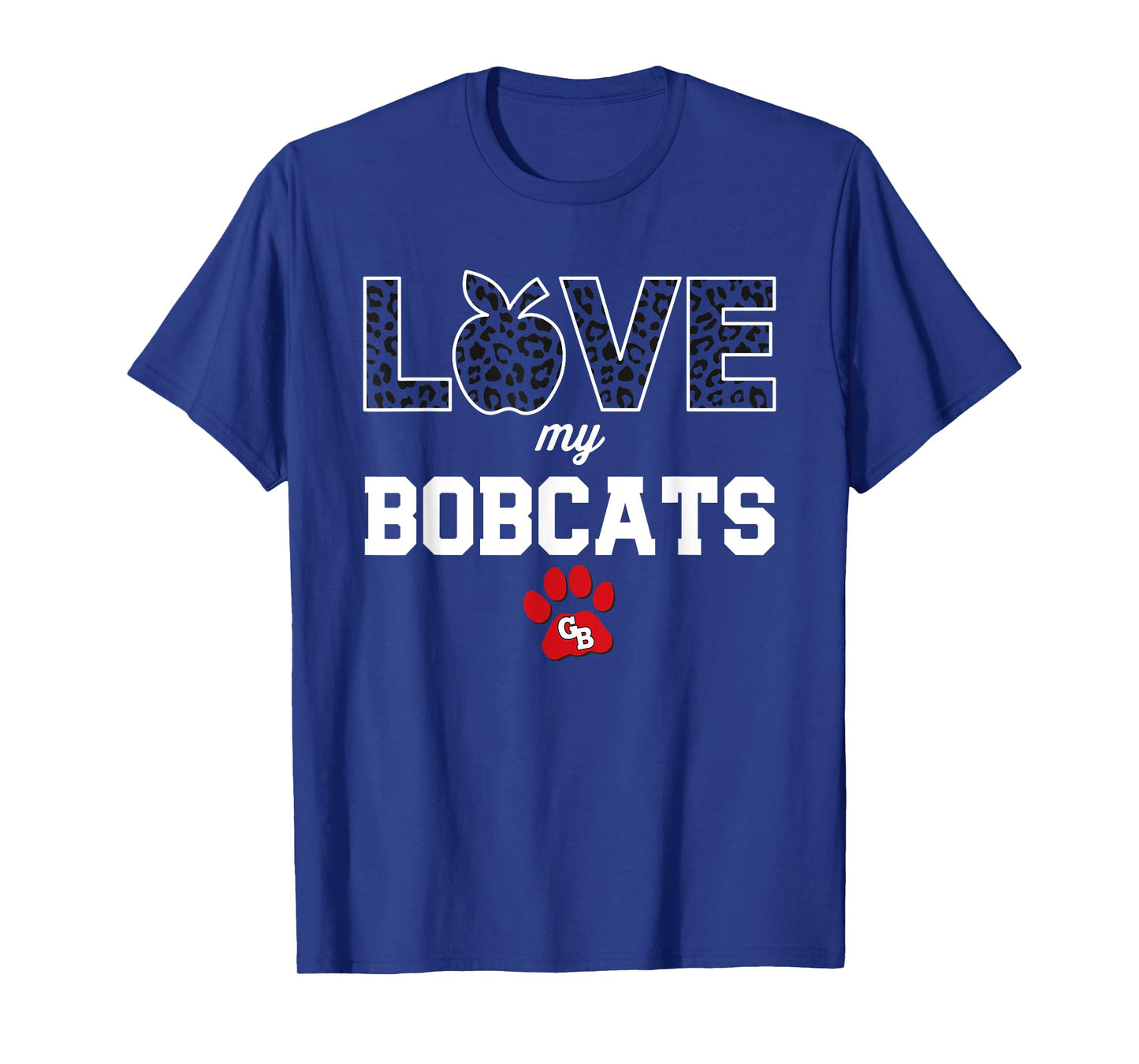 Grand Blanc Bobcats Logo Love My Team HS T-Shirt