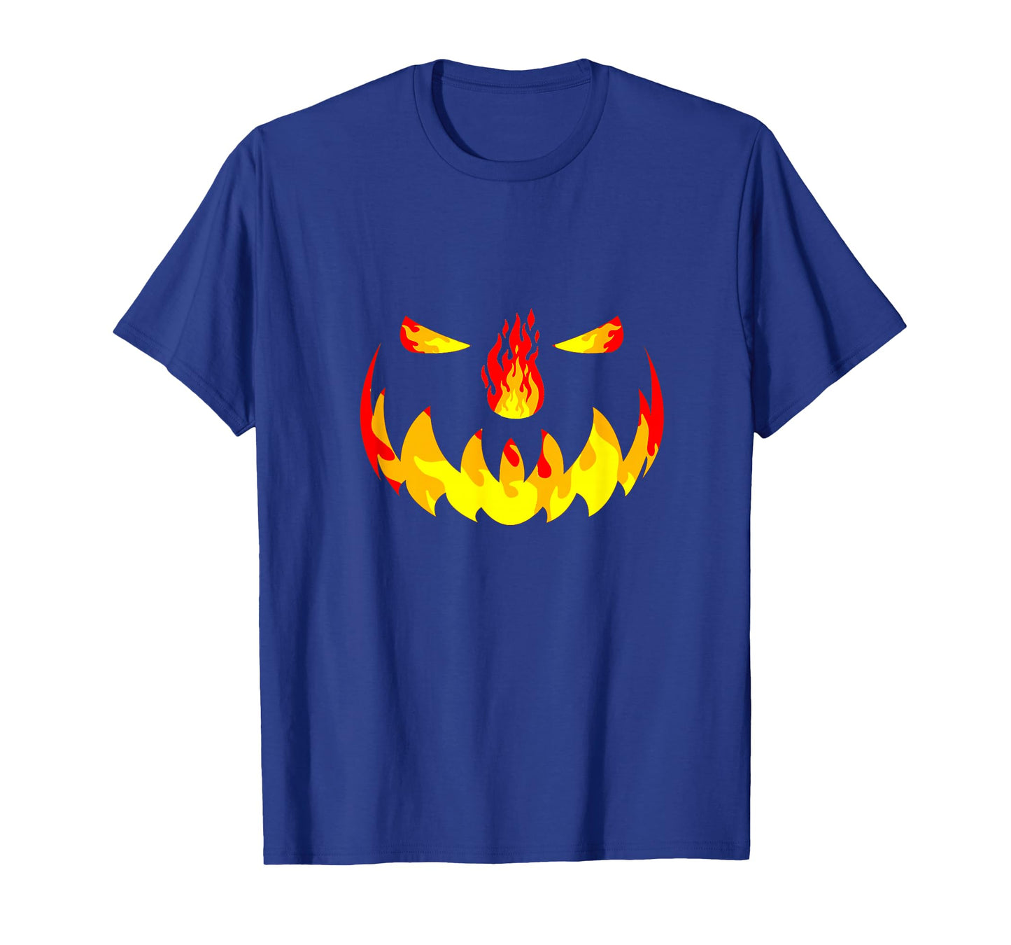 Pumpkin Jack O Lantern Fire Face Halloween Men Boys Kids T-Shirt