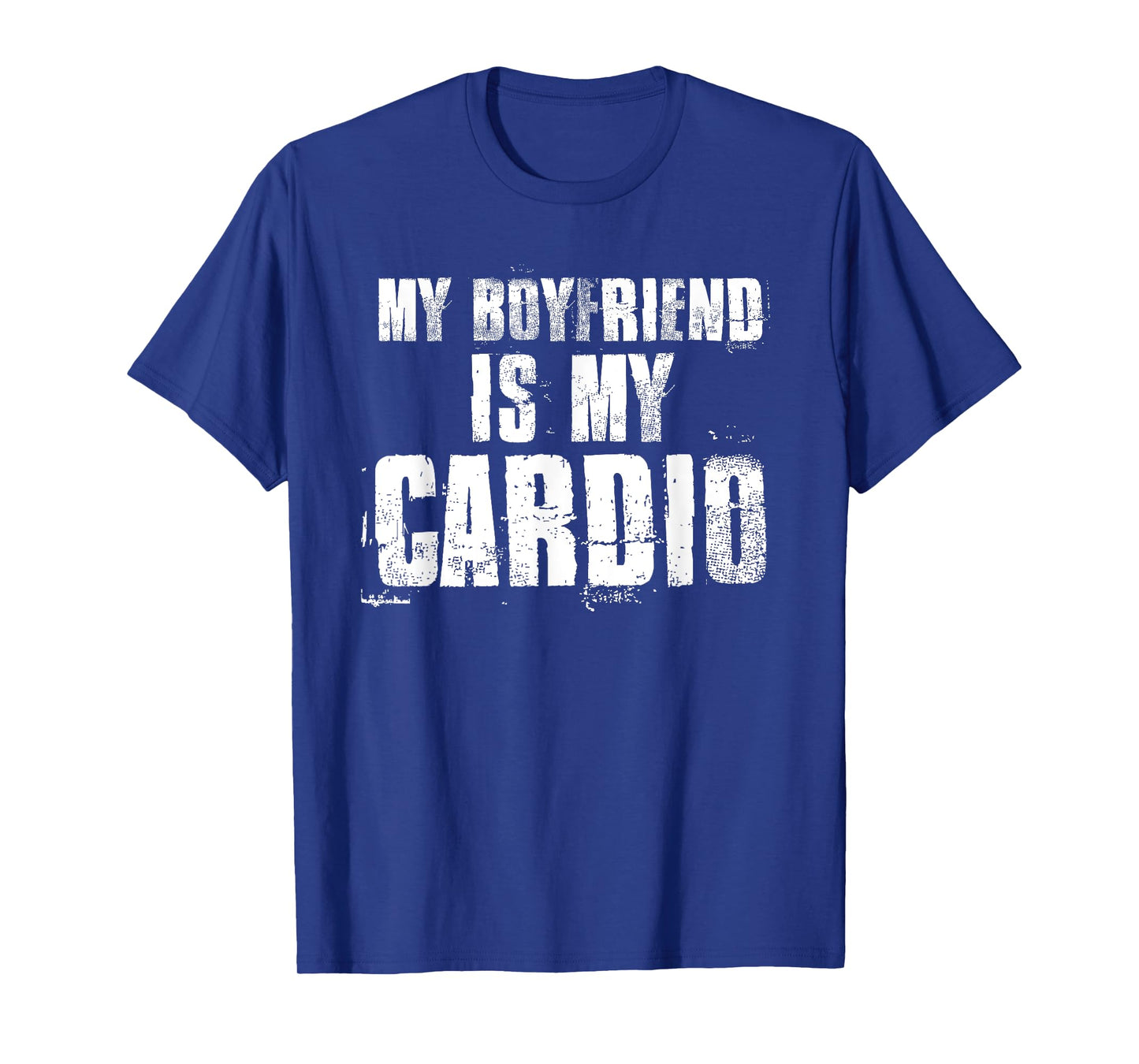 My Boyfriend Is My Cardio Black Women's Modern Funny Workout T-Shirt