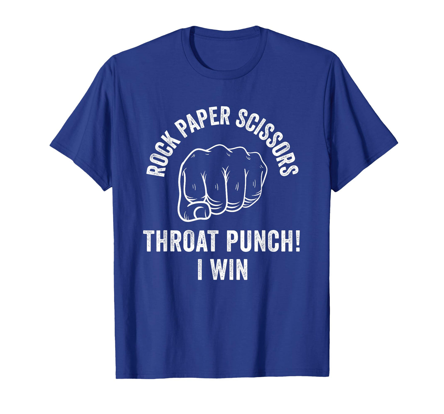 Mens Rock Paper Scissors Throat Punch Sarcastic Design T-Shirt
