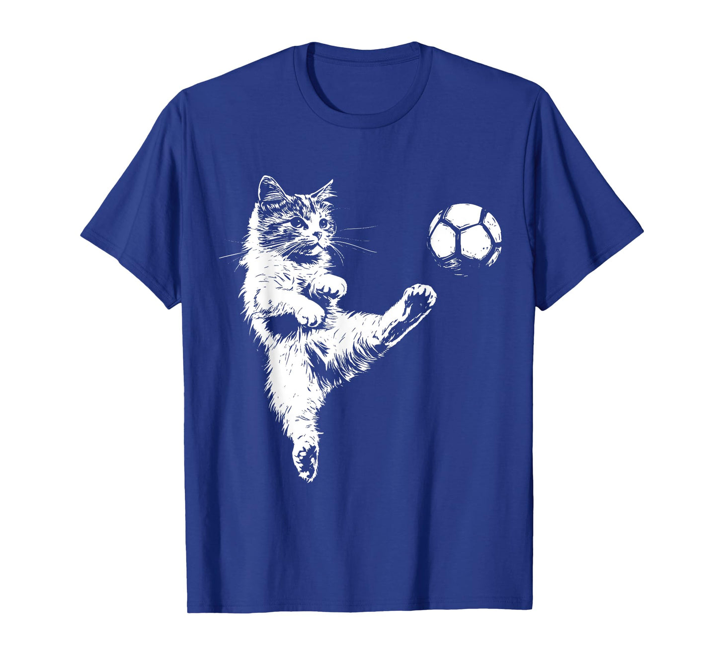 Funny Cat Soccer Ball Graphic Men Women Girls Kids T-Shirt