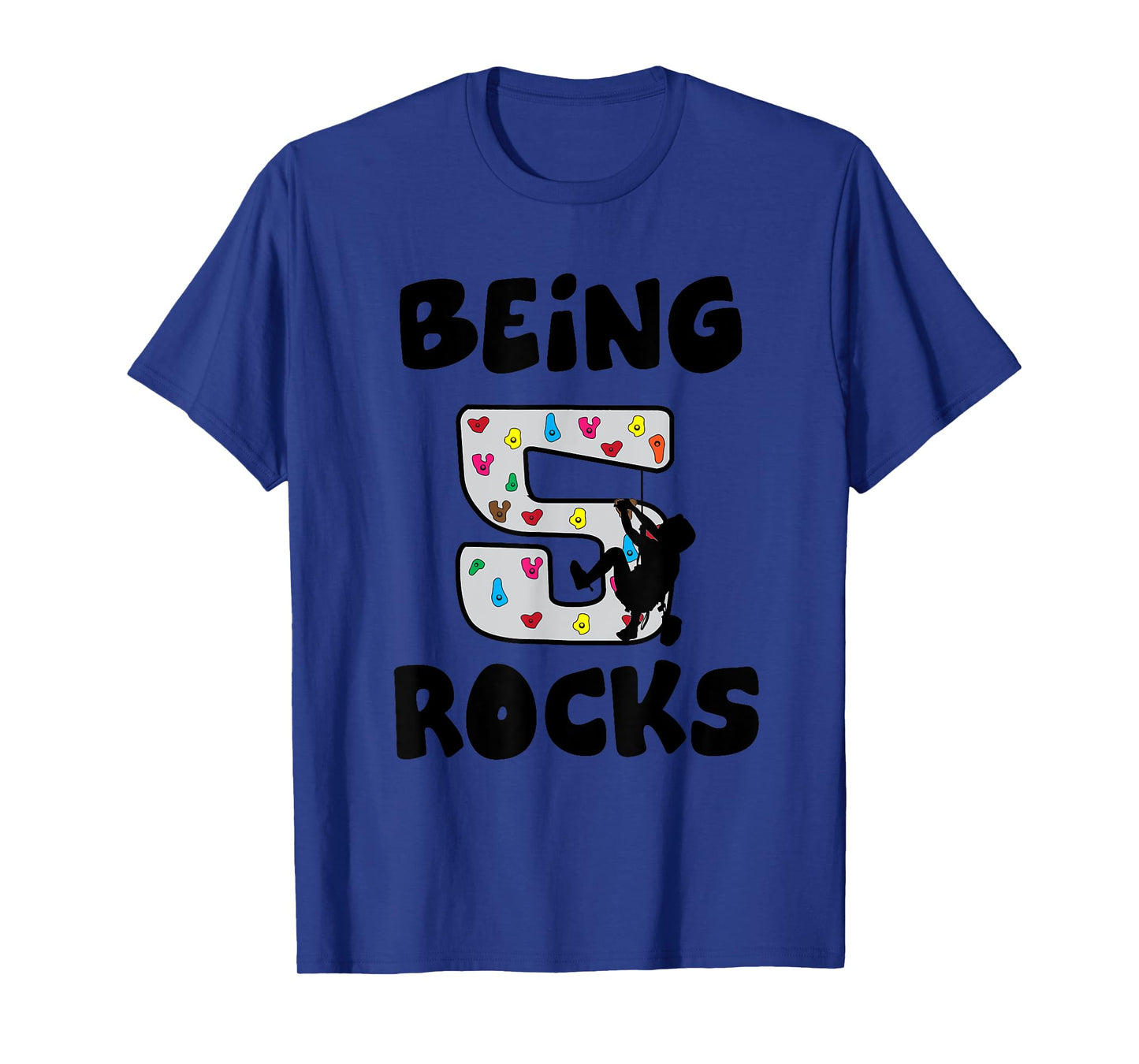 Rock Climbing Funny 5 Years Old 5th Birthday Gift For Kids T-Shirt