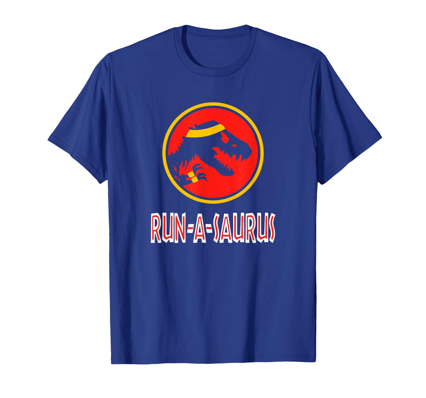 Funny Cute 5k 10k Dinosaur Run-A-Saurus Marathon Runner T-Shirt