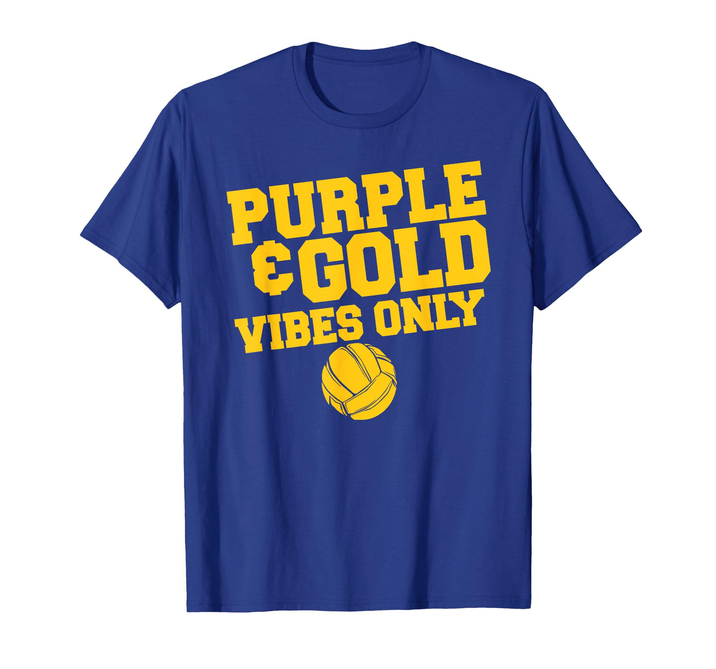 Purple Gold Game Day High School Volleyball Group Team T-Shirt