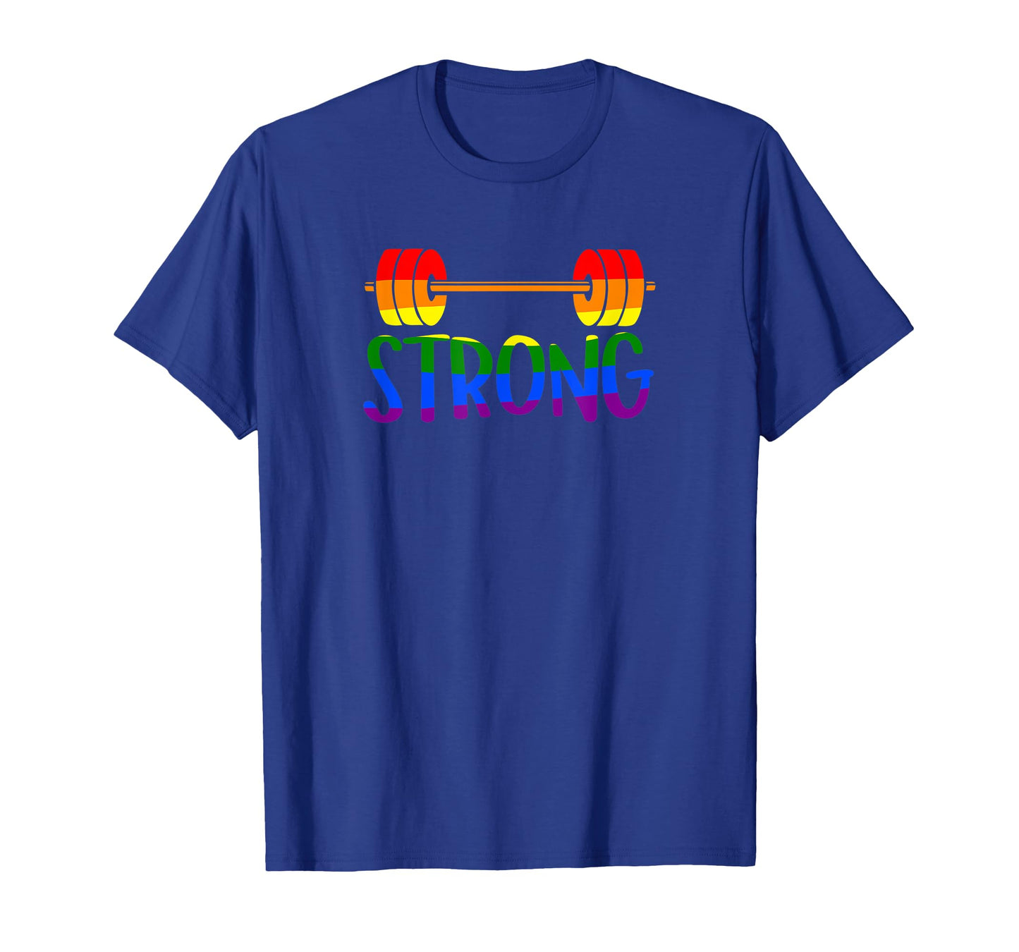 Gay Pride STRONG Gym Rainbow Barbell T-Shirt