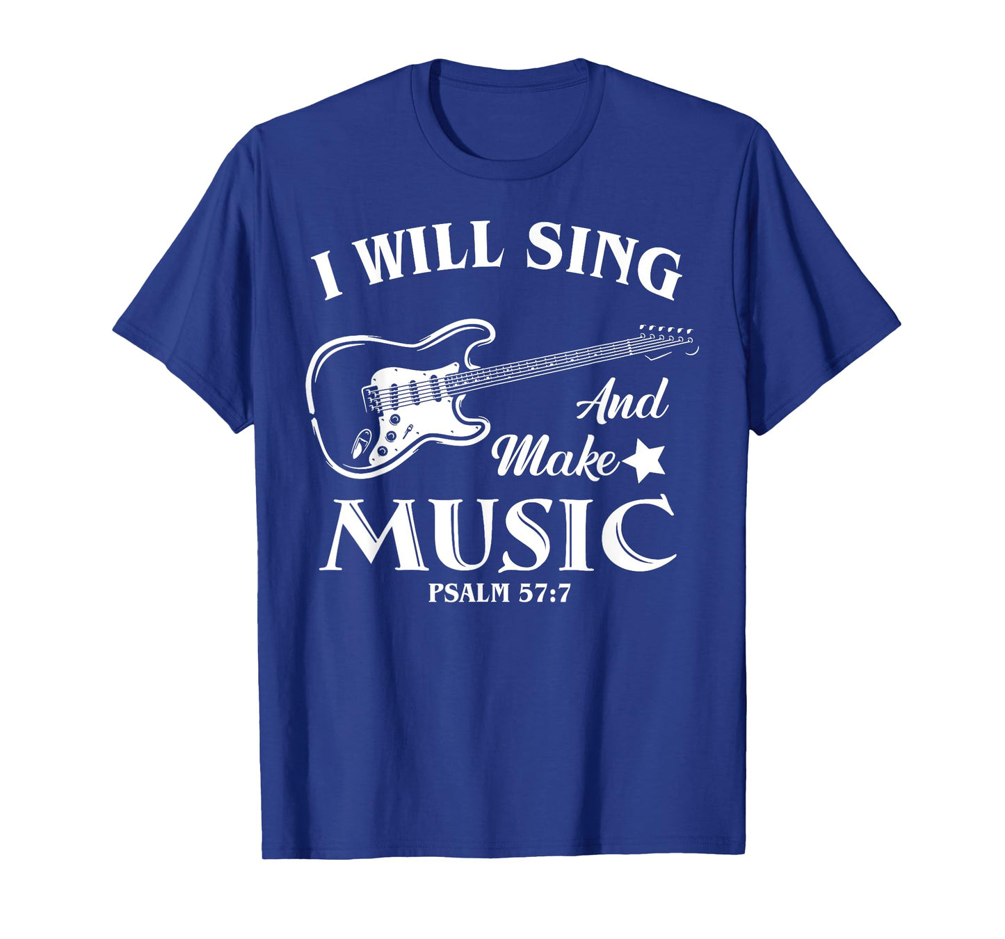 I Will Sing And Make Music, Christian Music Guitar Jesus T-Shirt