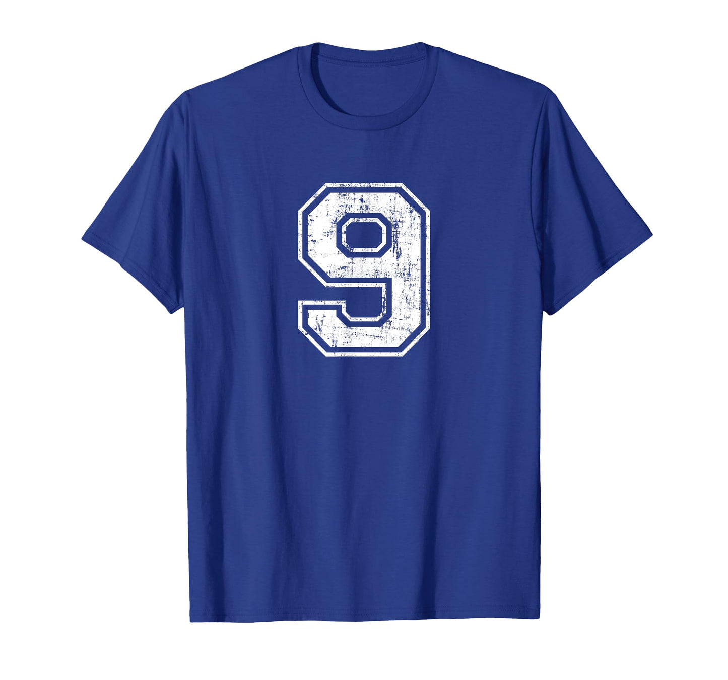 Number 9 Nine Distressed Vintage Sports Training Practice T-Shirt