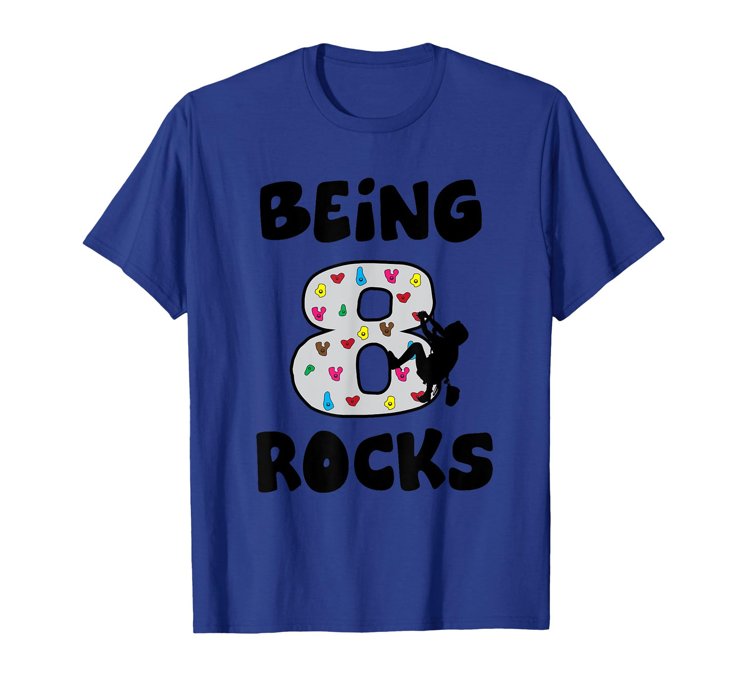 Rock Climbing Funny 8 Years Old 8th Birthday Gift For Kids T-Shirt