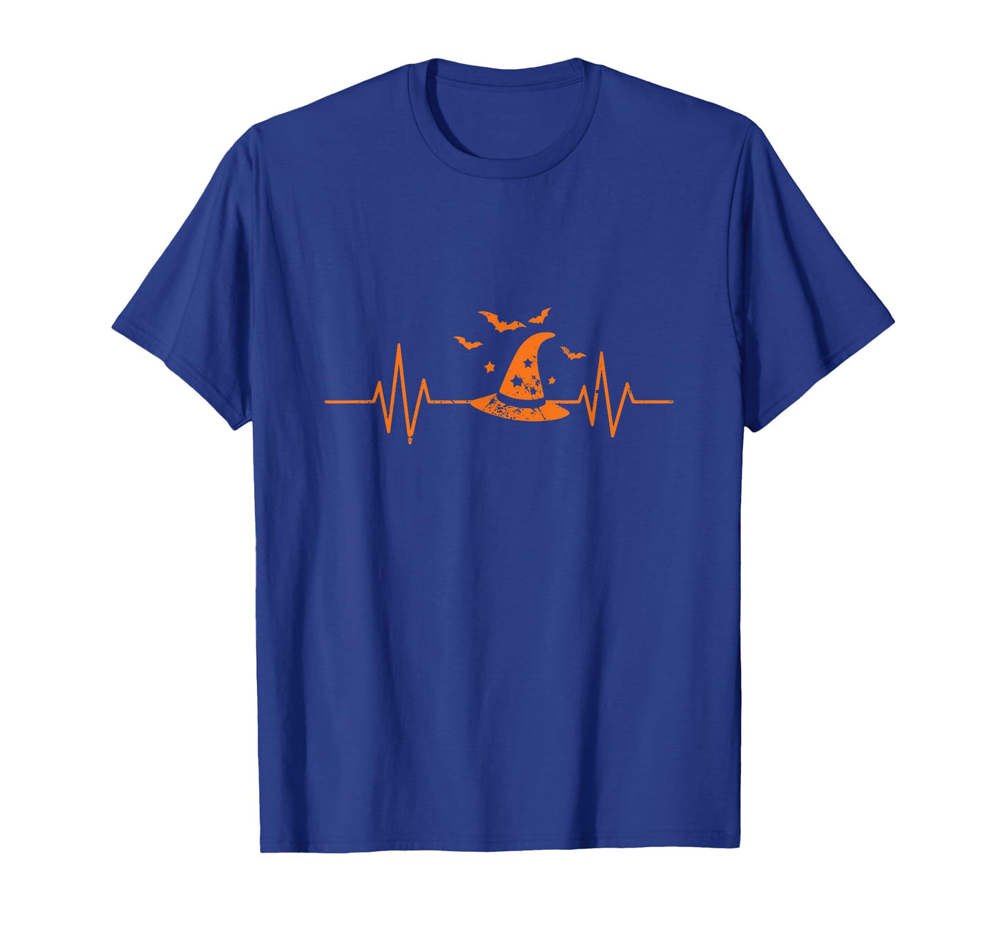 Witch Hat Heartbeat EKG Line Halloween T-Shirt