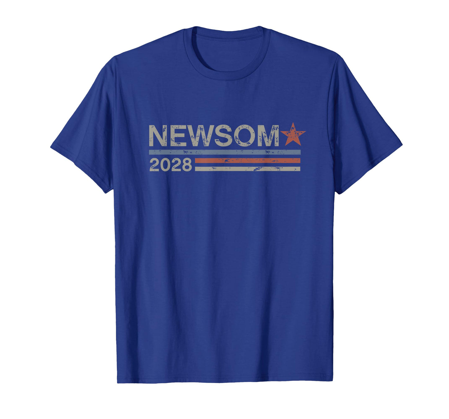 Newsom 2028 Retro Grunge Stripes Gavin Newsom 2028 T-Shirt