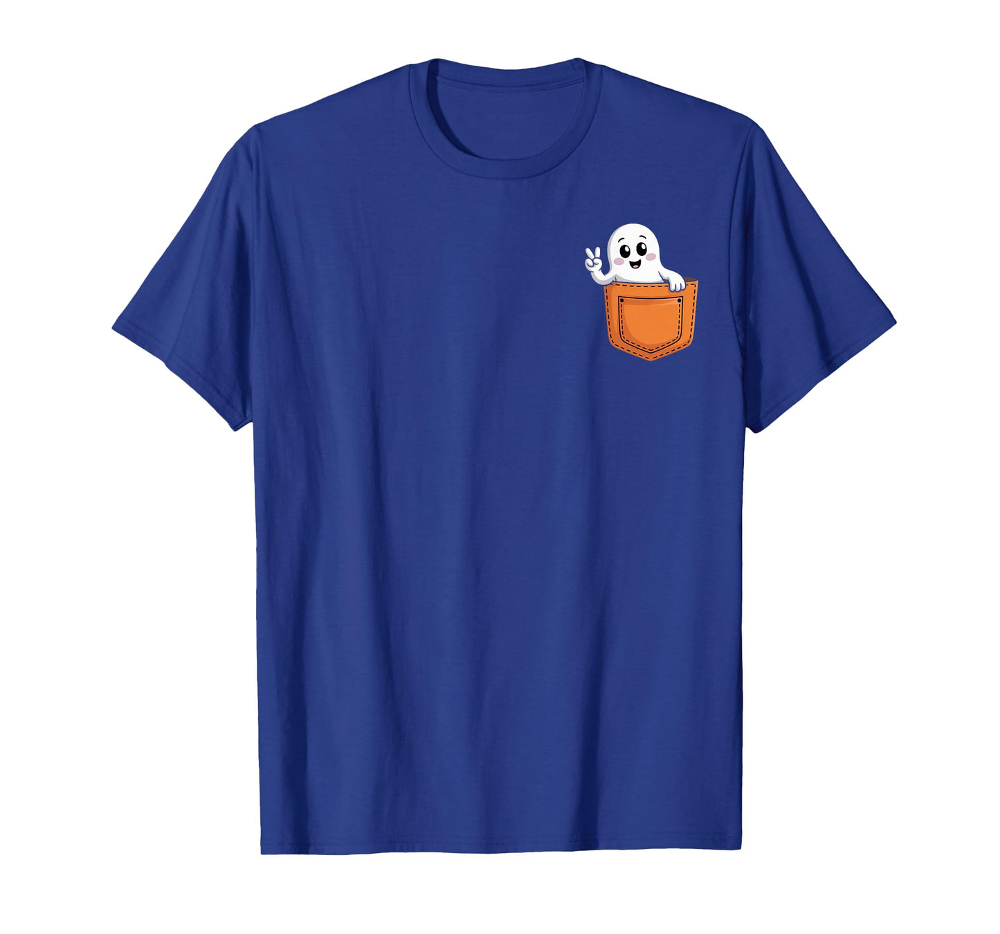 Halloween Ghost Spooky Season Costume Pocket Men Women Kids T-Shirt
