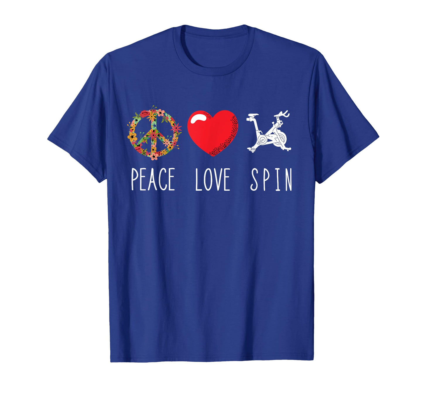 Spinning Bicycle Gym Love Peace Indoor Spinning Fitness T-Shirt