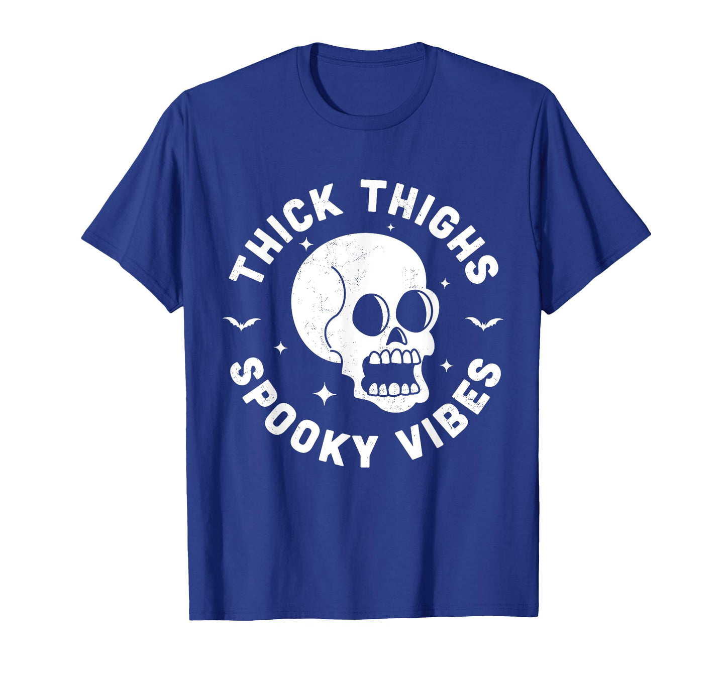 Thick Thighs Spooky Vibes Funny Halloween Skull Workout Gym T-Shirt
