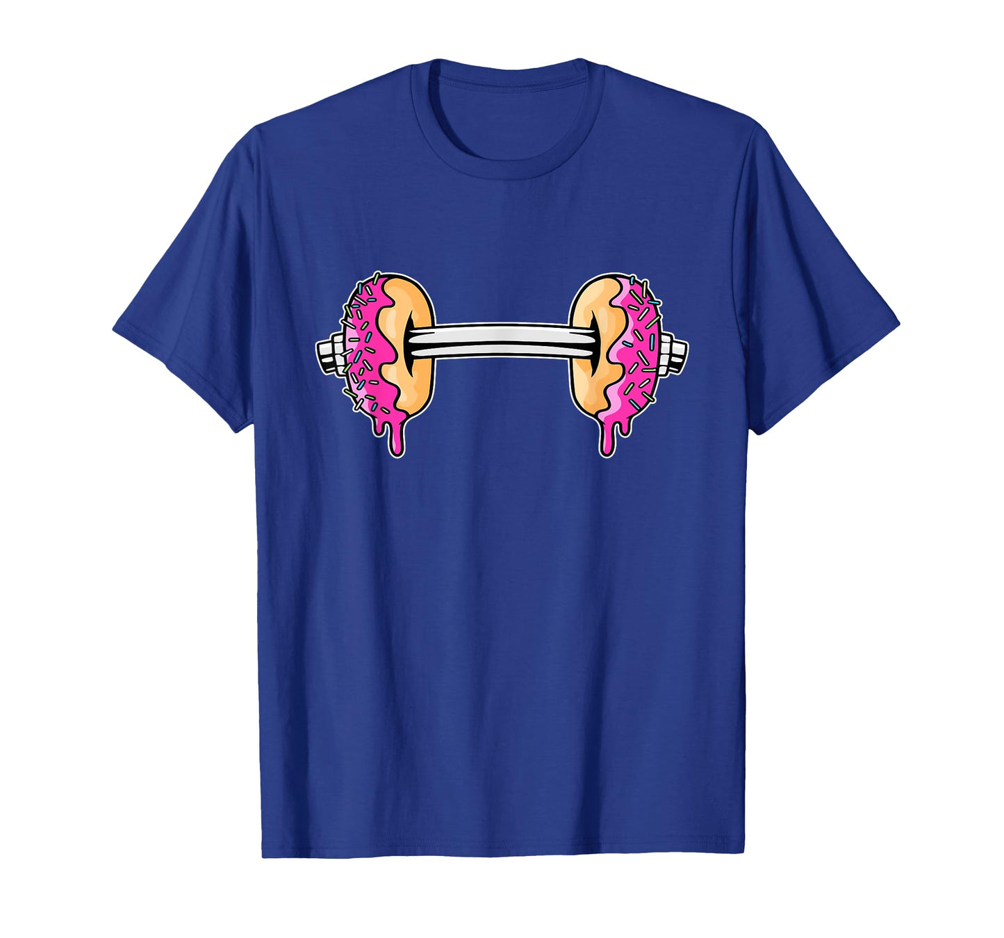 Dumbbells Donuts Day Funny Weightlifting Lover Gym Workout T-Shirt