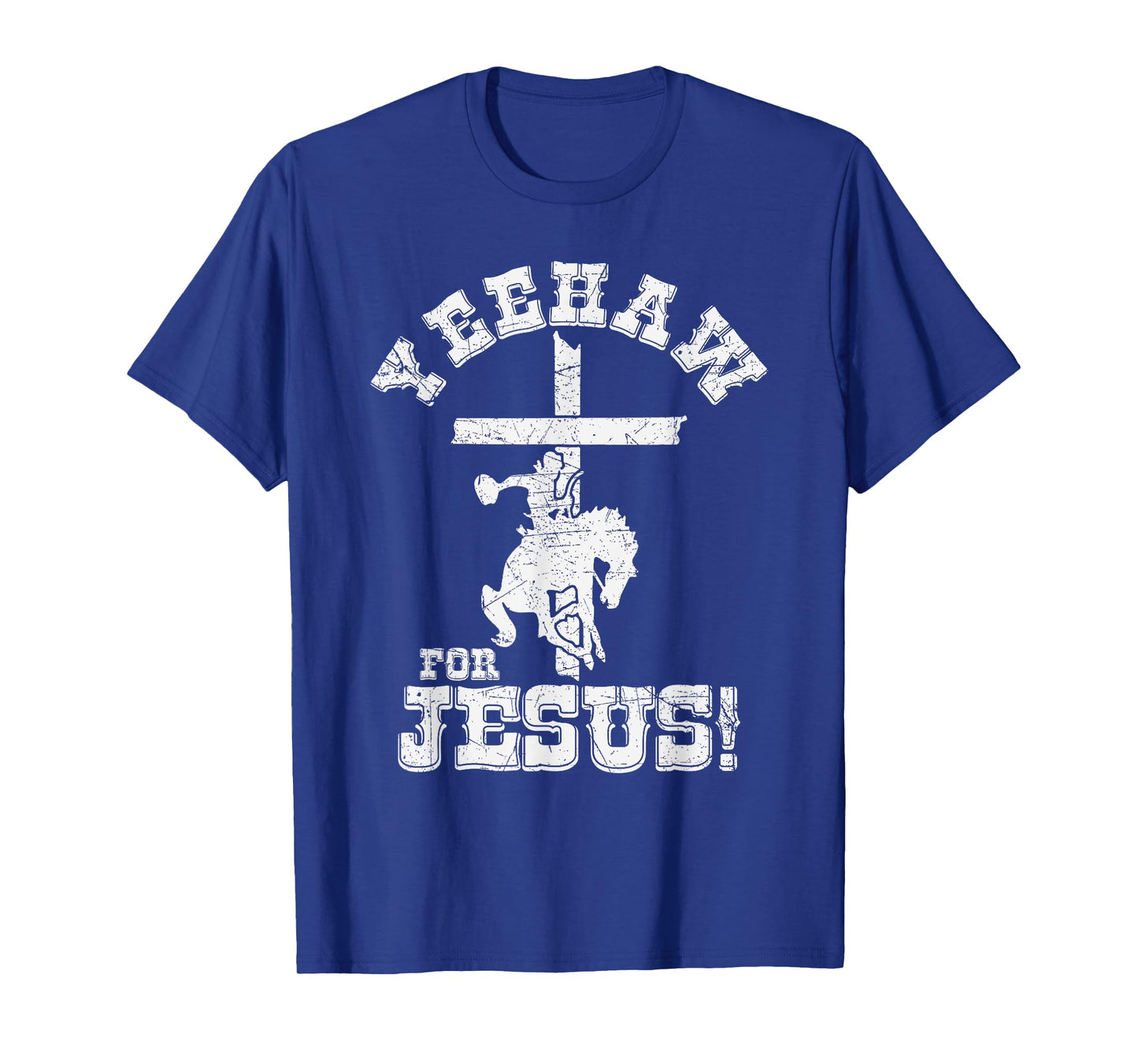 Yeehaw For Jesus Christian Cowboy Cross With Horse Rodeo T-Shirt