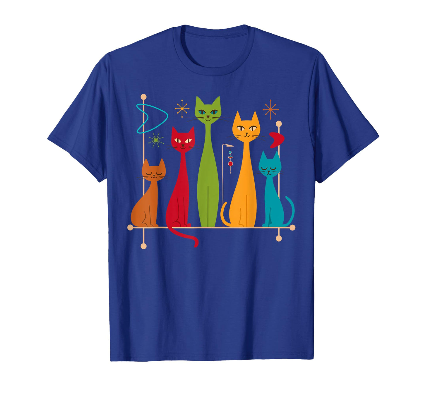 Retro Mid-Century Modern Cats 50s 60s Style T-Shirt