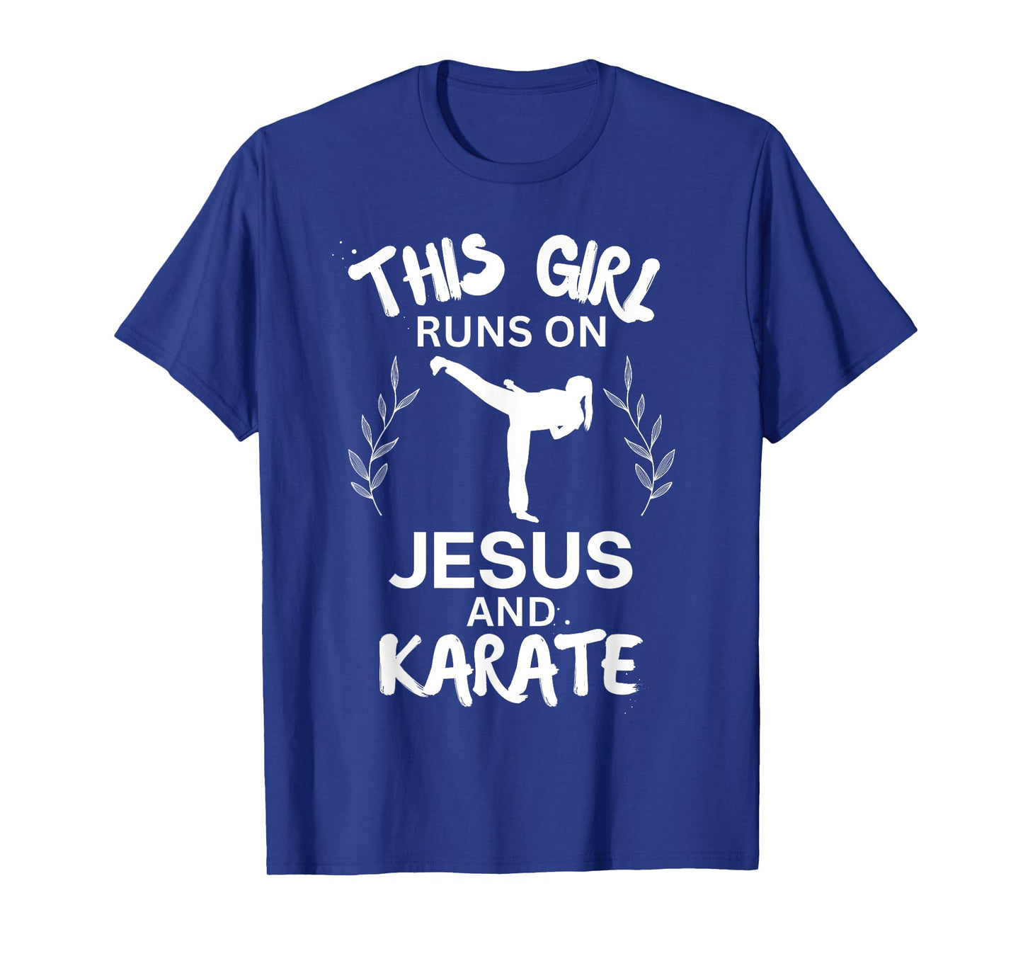 This Girl Runs On Jesus And Karate Christian Karate Lover T-Shirt