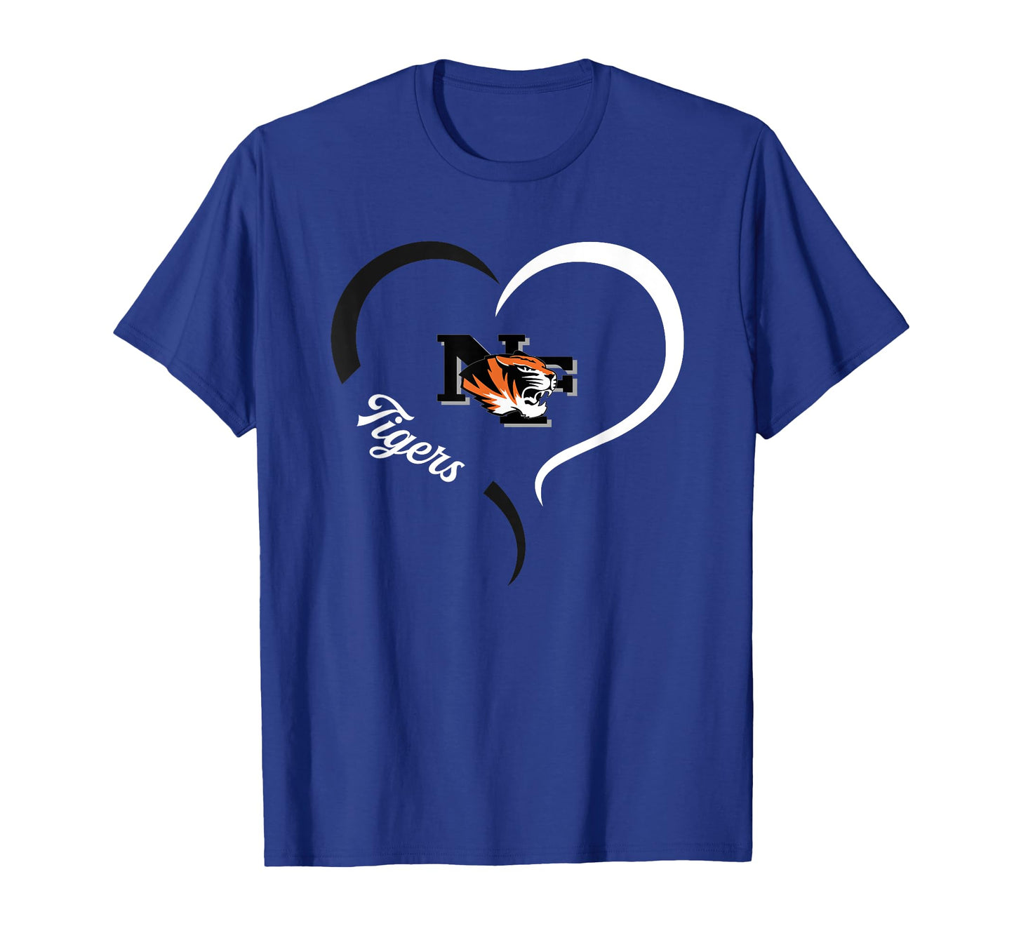 Newton Falls Tigers Logo Half Heart Slogan HS T-Shirt