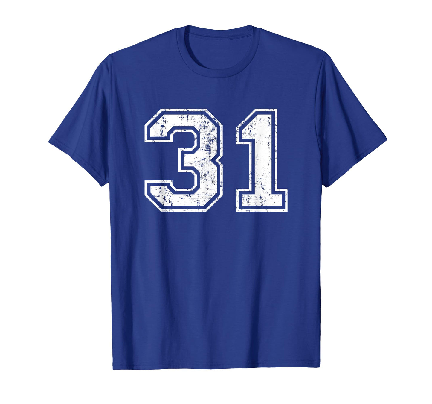 Number 31 Distressed Vintage Thirty One Sports Team Practice T-Shirt