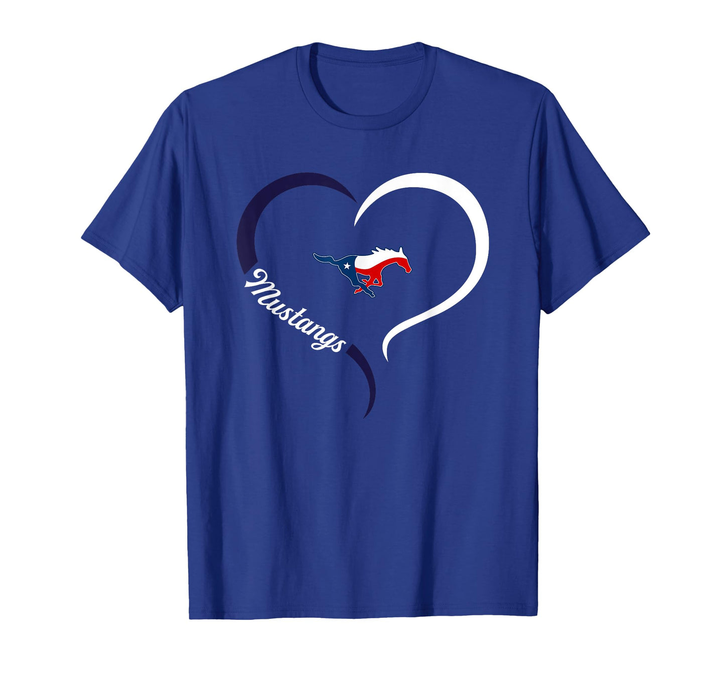 Madisonville Mustangs Logo Half Heart Slogan HS T-Shirt