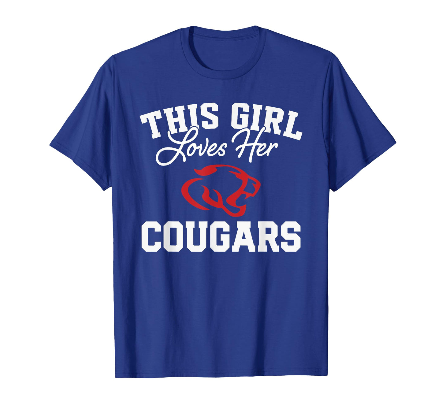 Crosby Cougars Logo This Girl Loves Her HS T-Shirt