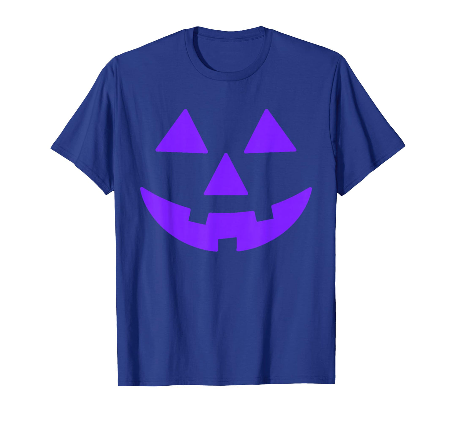 Jack O Lantern Scary Carved Pumpkin Face Halloween Purple T-Shirt