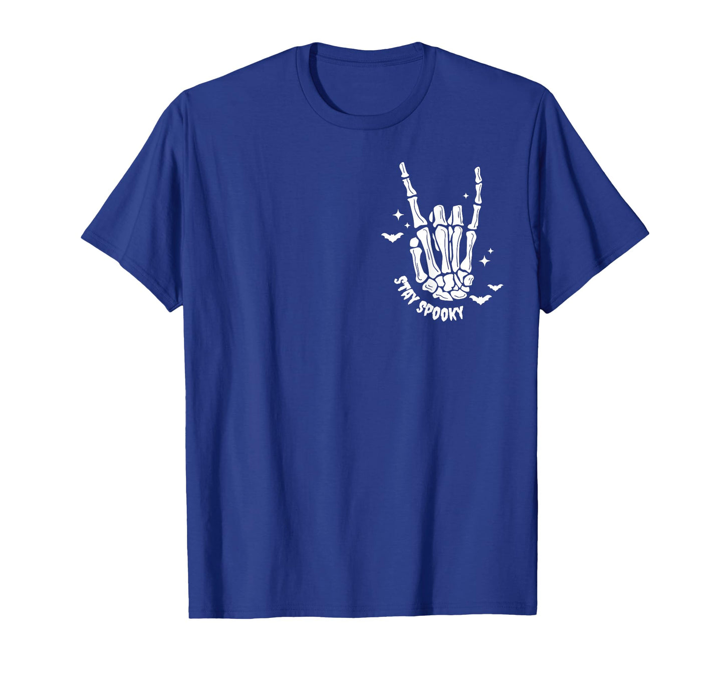 Vintage Stay Spooky Hand Skeleton Happy Halloween Pocket T-Shirt