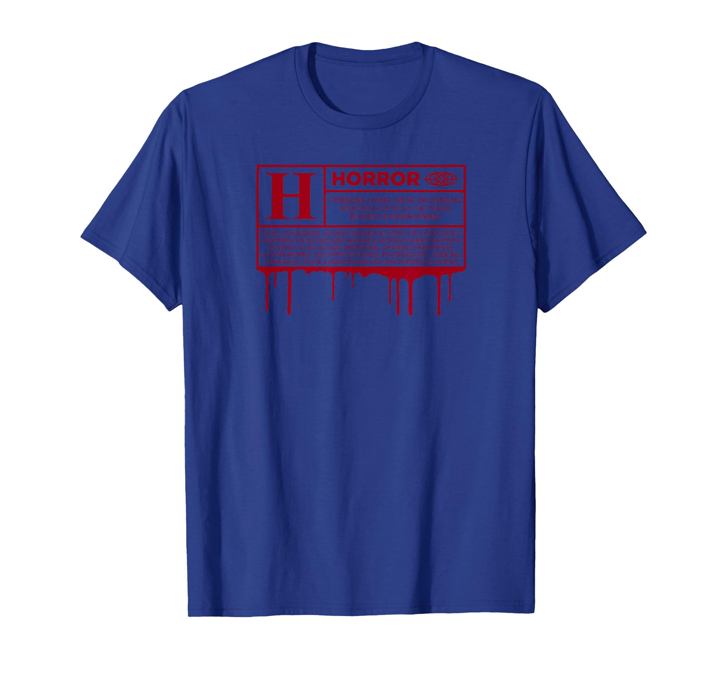 Rated H Horror Movie Label in Red. T-Shirt