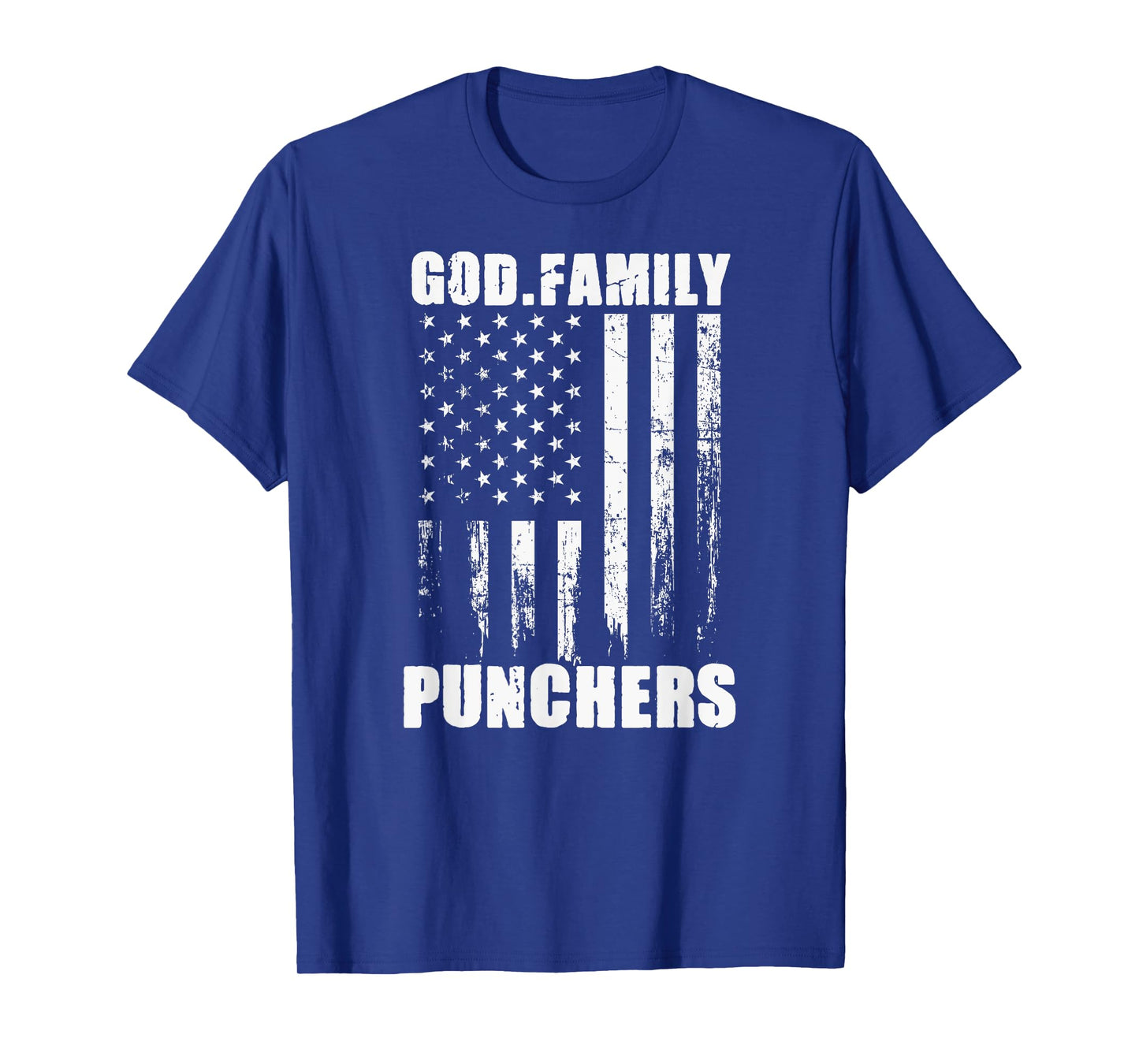 Mason Punchers God. Family. Vintage USA Flag T-Shirt
