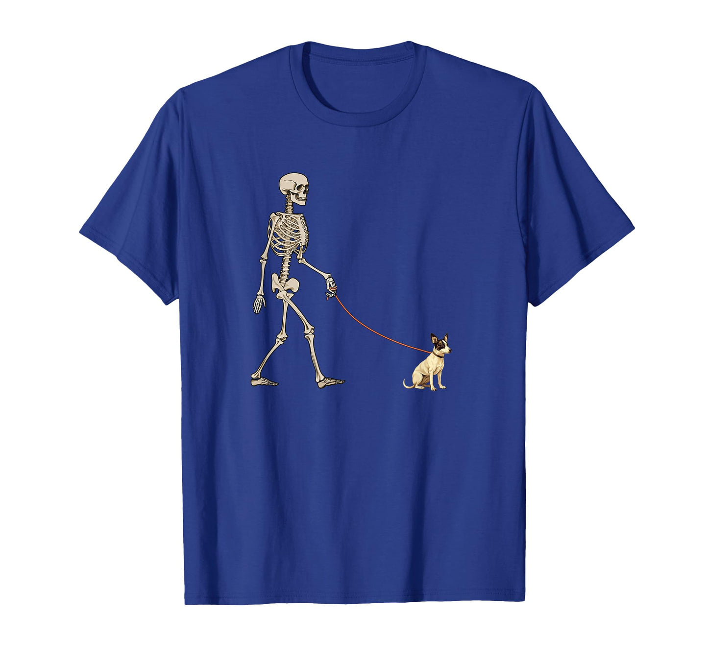 Funny Rat Terrier Skeleton Dog Walking Halloween Dog T-Shirt
