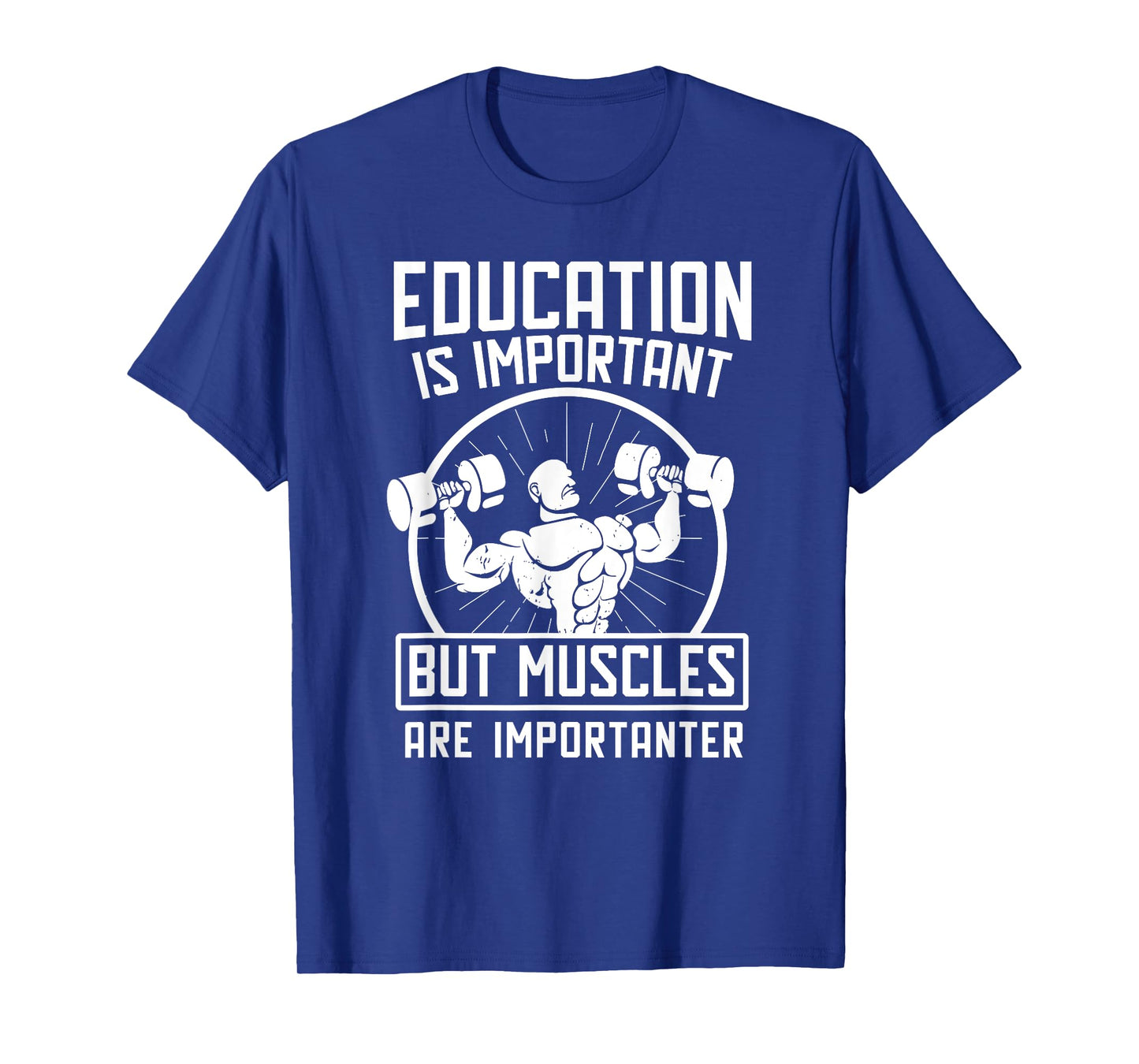 Muscles Is Importanter Funny Body Builder T-Shirt T-Shirt