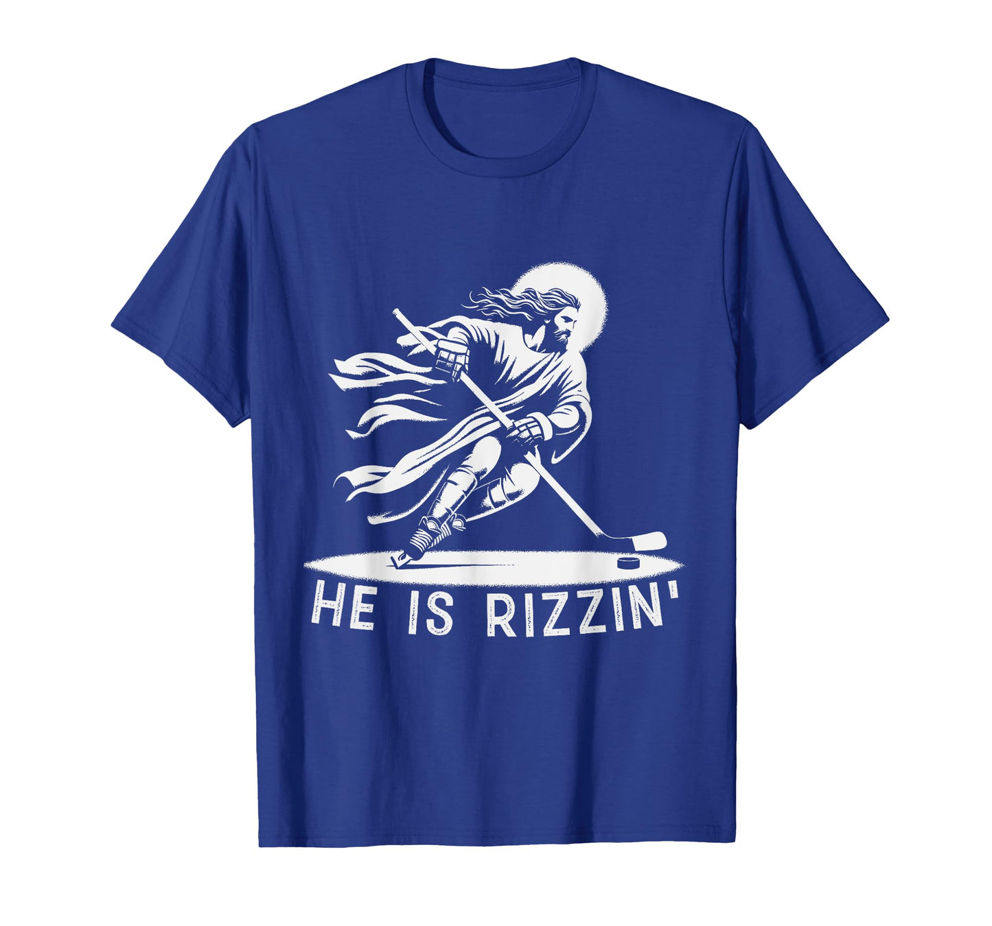He Is Rizzin Jesus Meme Religious Christian Ice Hockey Lover T-Shirt
