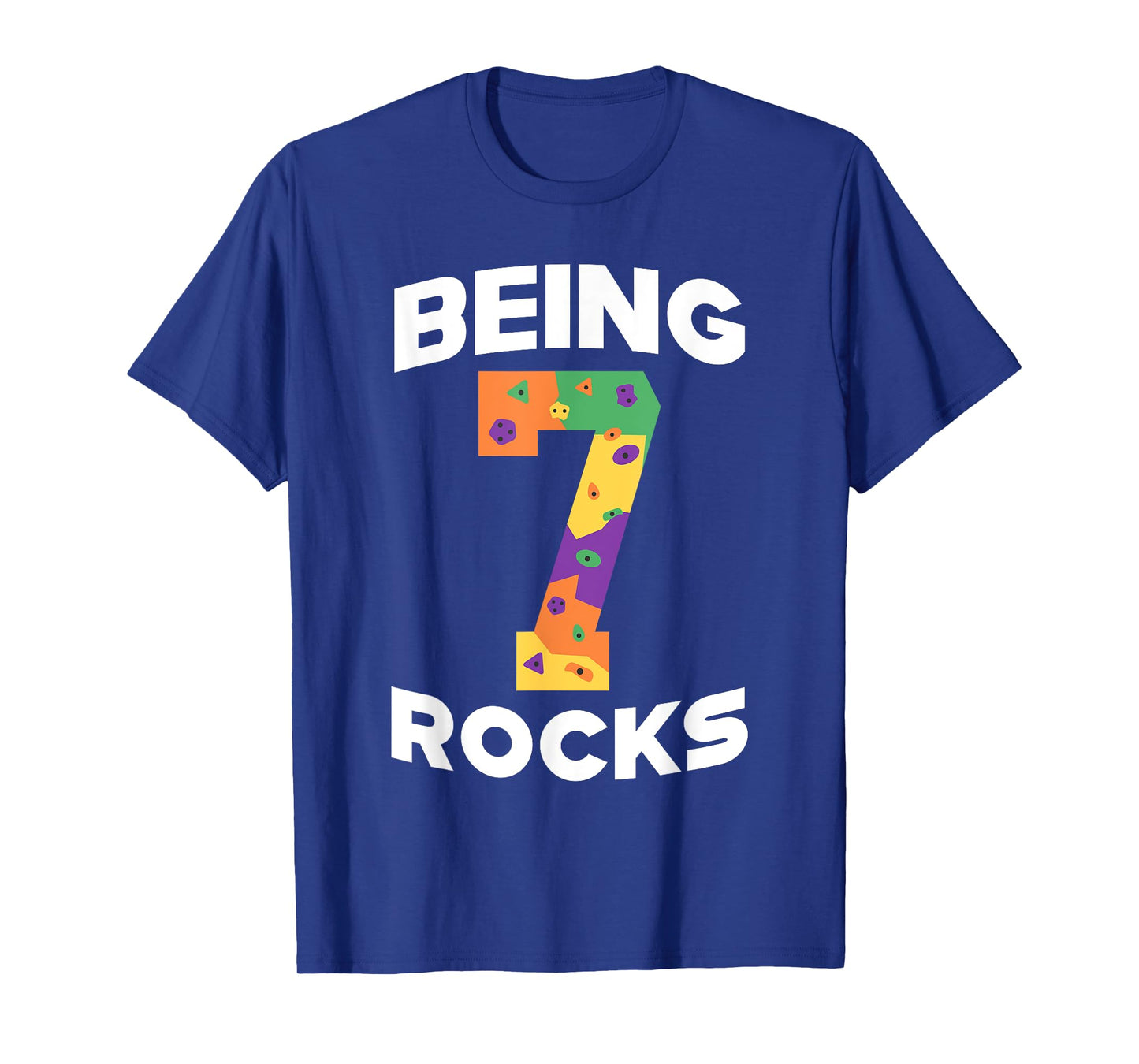 Rock Climbing Funny 7 Years Old 7th Birthday Gift For Kids T-Shirt