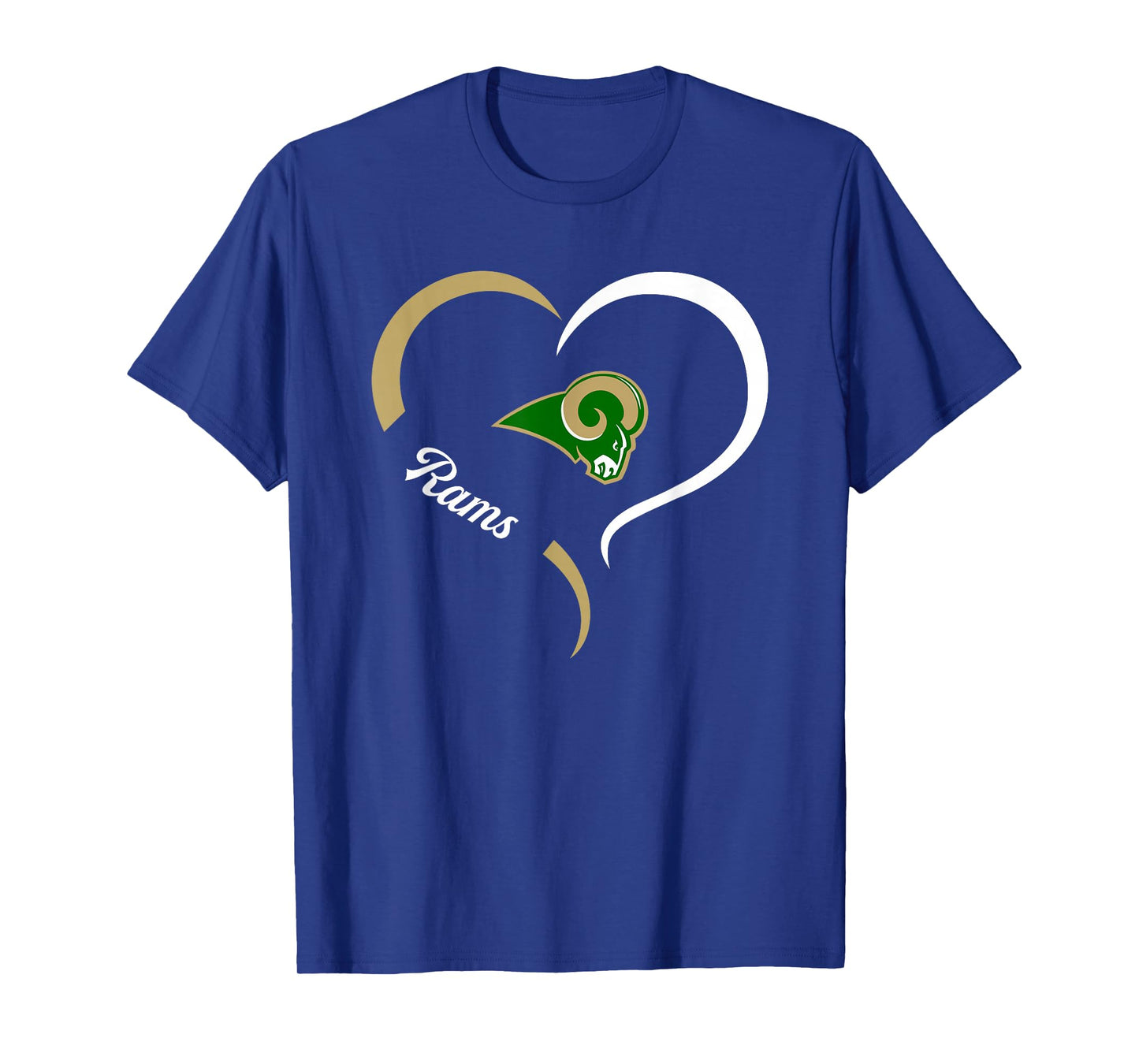 Acadiana Rams Logo Half Heart Slogan HS T-Shirt