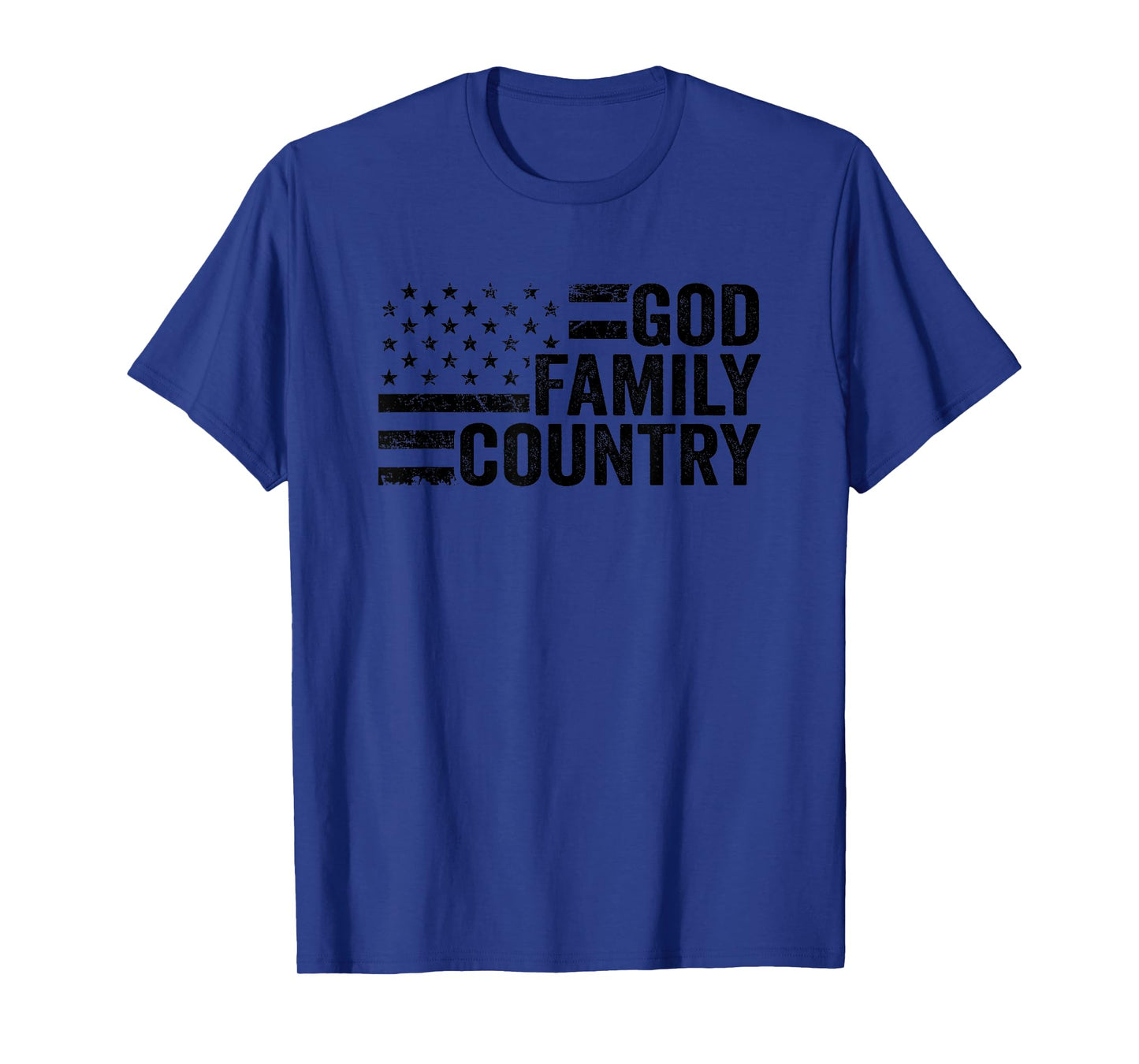 God Family Country - USA Patriotic Christian American Flag T-Shirt for Women Men