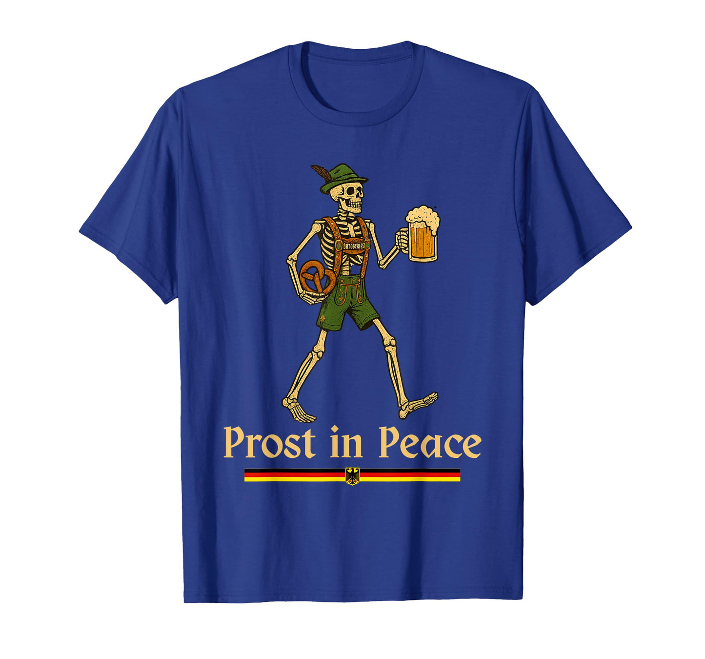 Prost in Peace Halloween Skeleton Beer Funny Oktoberfest T-Shirt