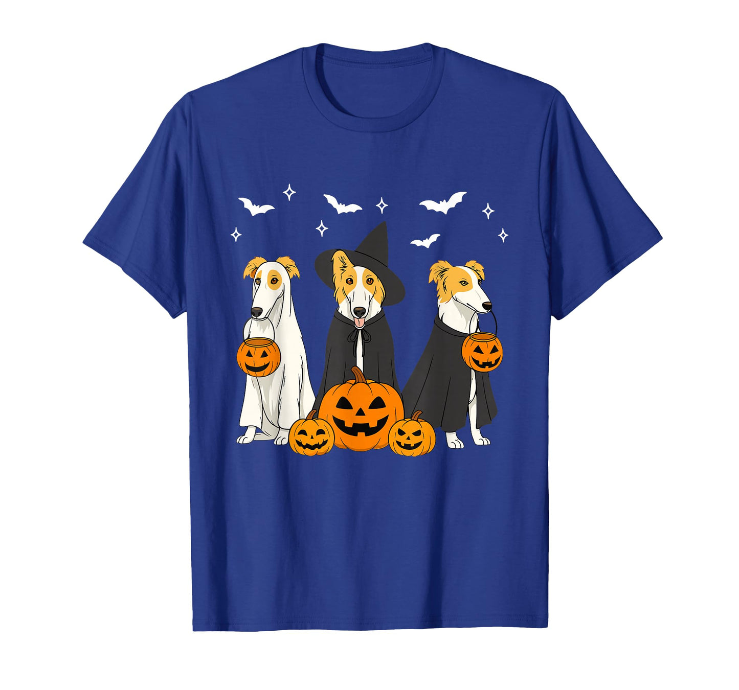 Witch Borzoi Dog Halloween Spooky Borzoi Dog Mom Dog Lover T-Shirt