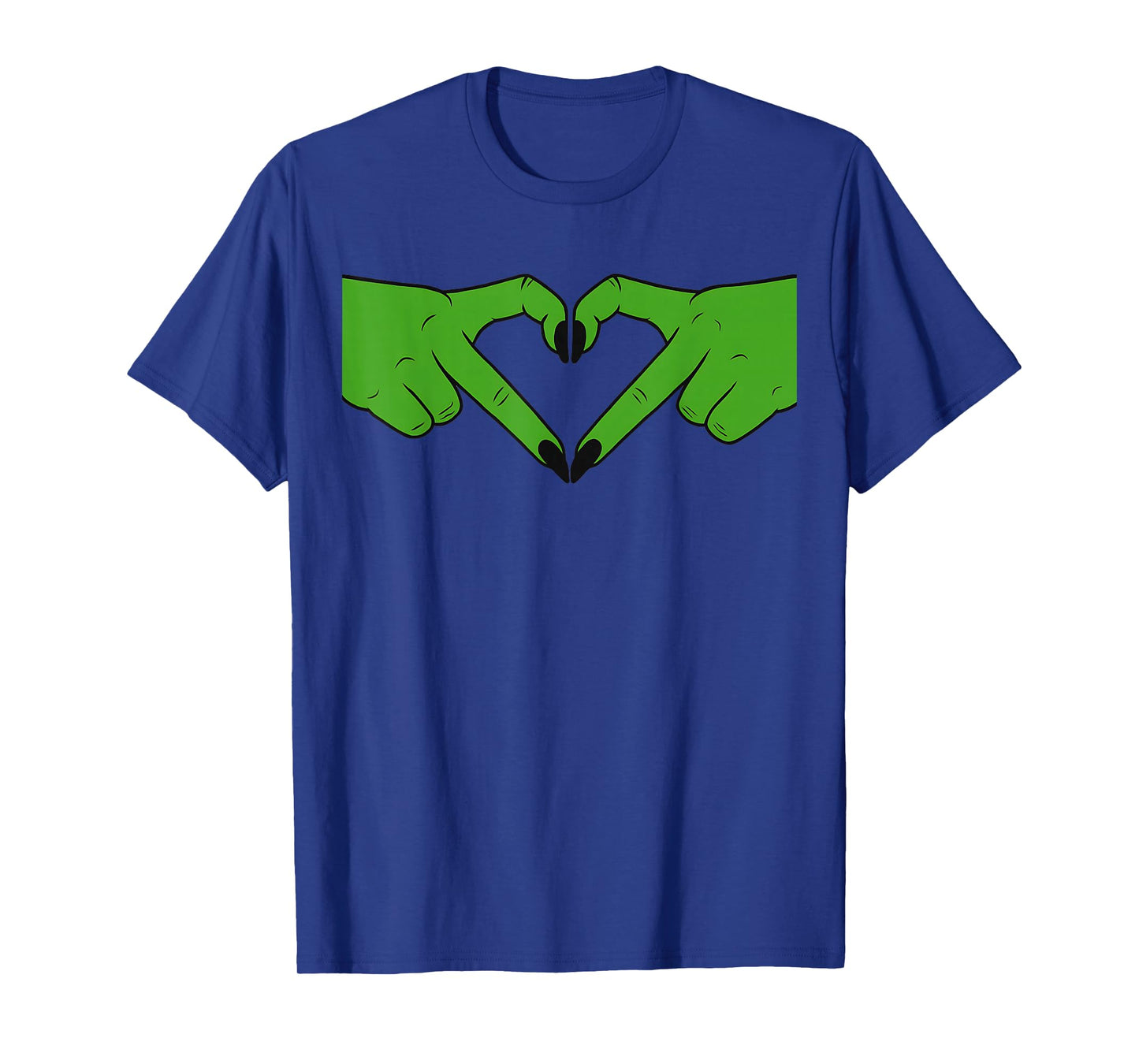 Green Witch Hands Gen Z Heart Shape Gothic Halloween Love T-Shirt