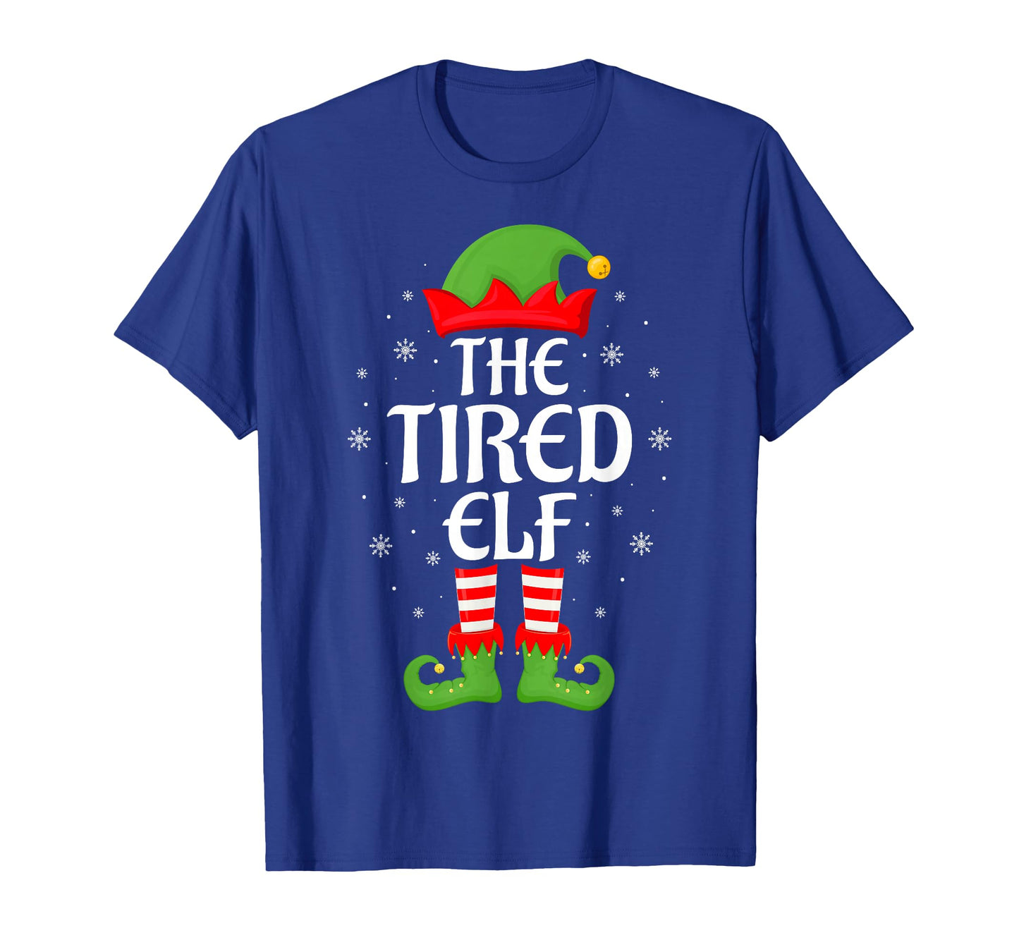 Tired Elf Xmas Family Matching Elf Squad Christmas T-Shirt