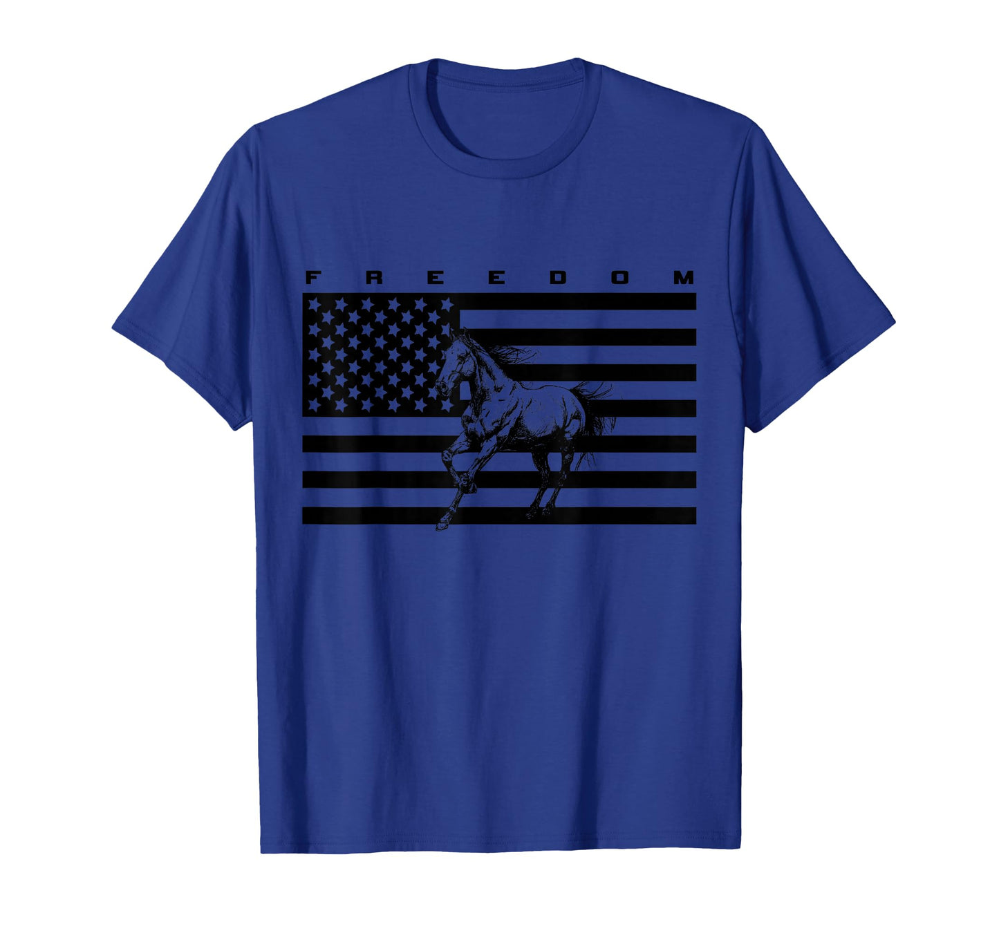 American Flag Horseback Riding Apparel - Horse T-Shirt