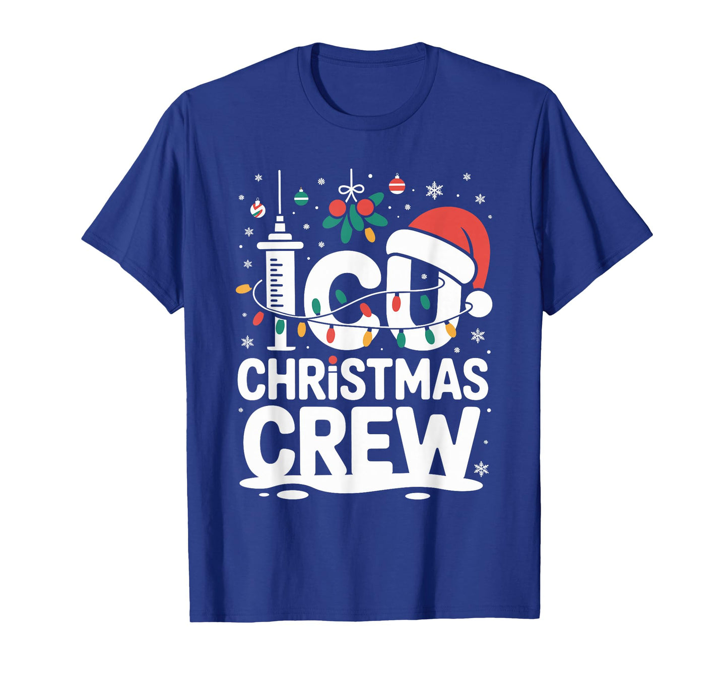 ICU Christmas Crew Nurse Critical Care Xmas Nursing T-Shirt