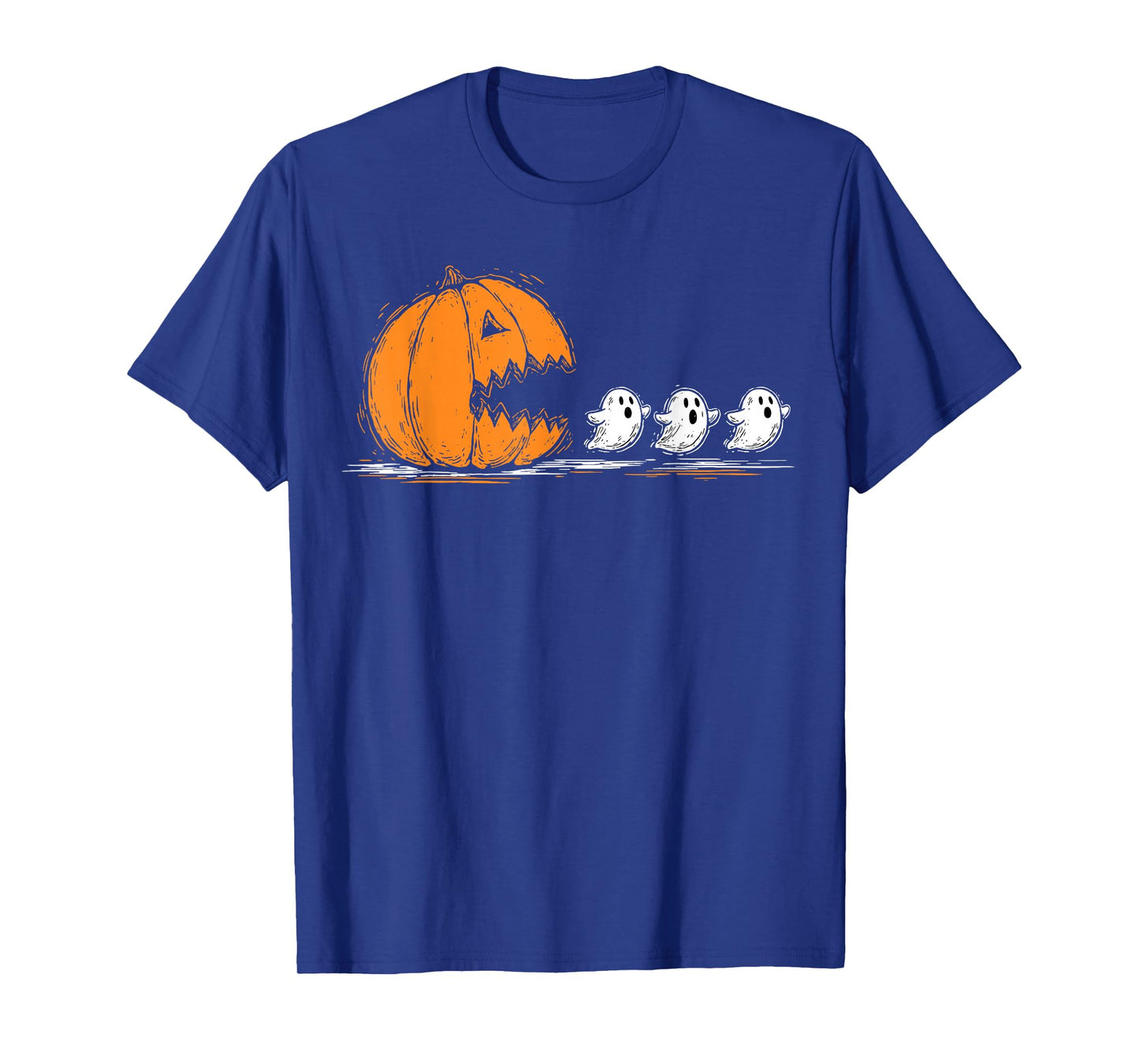 Halloween Gamer Pumpkin Eating Ghost Costume Men Boys Kids T-Shirt