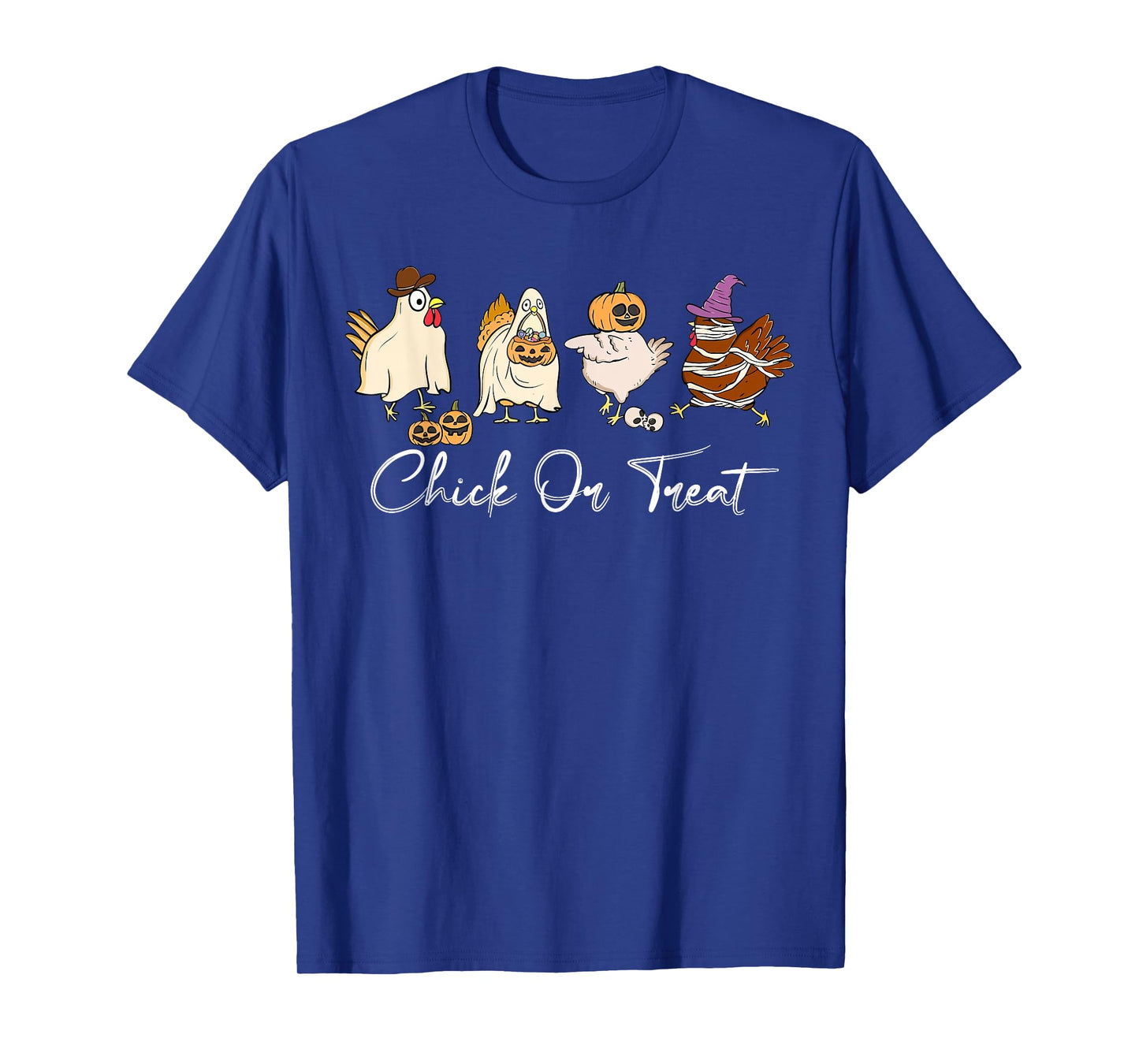 Funny Chick Or Treat Halloween Pumpkin Ghost Skeleton Spooky T-Shirt