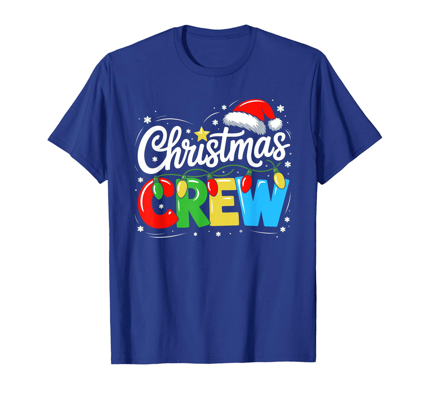 Christmas Crew Reindeer Antlers Santa Family Men Women Kids T-Shirt