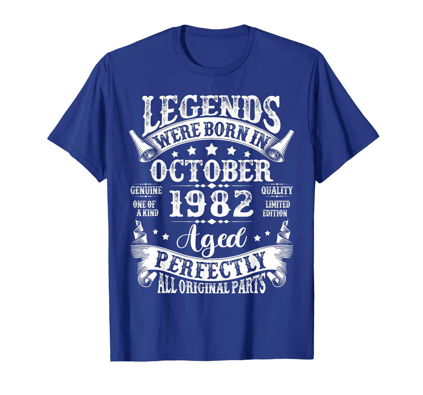 Legends were Born in October 1982 Vintage 43rd Birthday Men T-Shirt