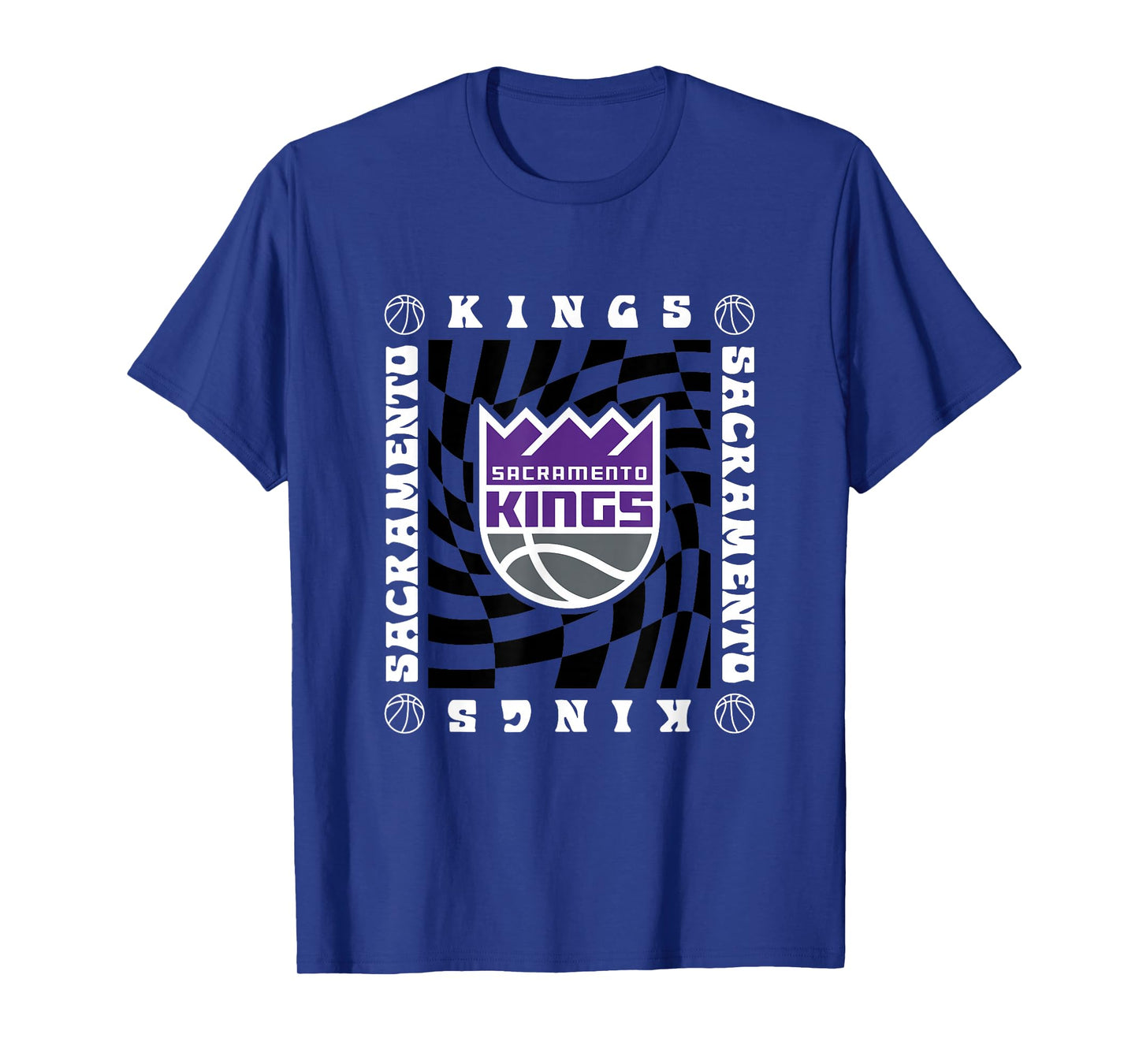 NBA Sacramento Kings Retro Checkerboard Wave T-Shirt
