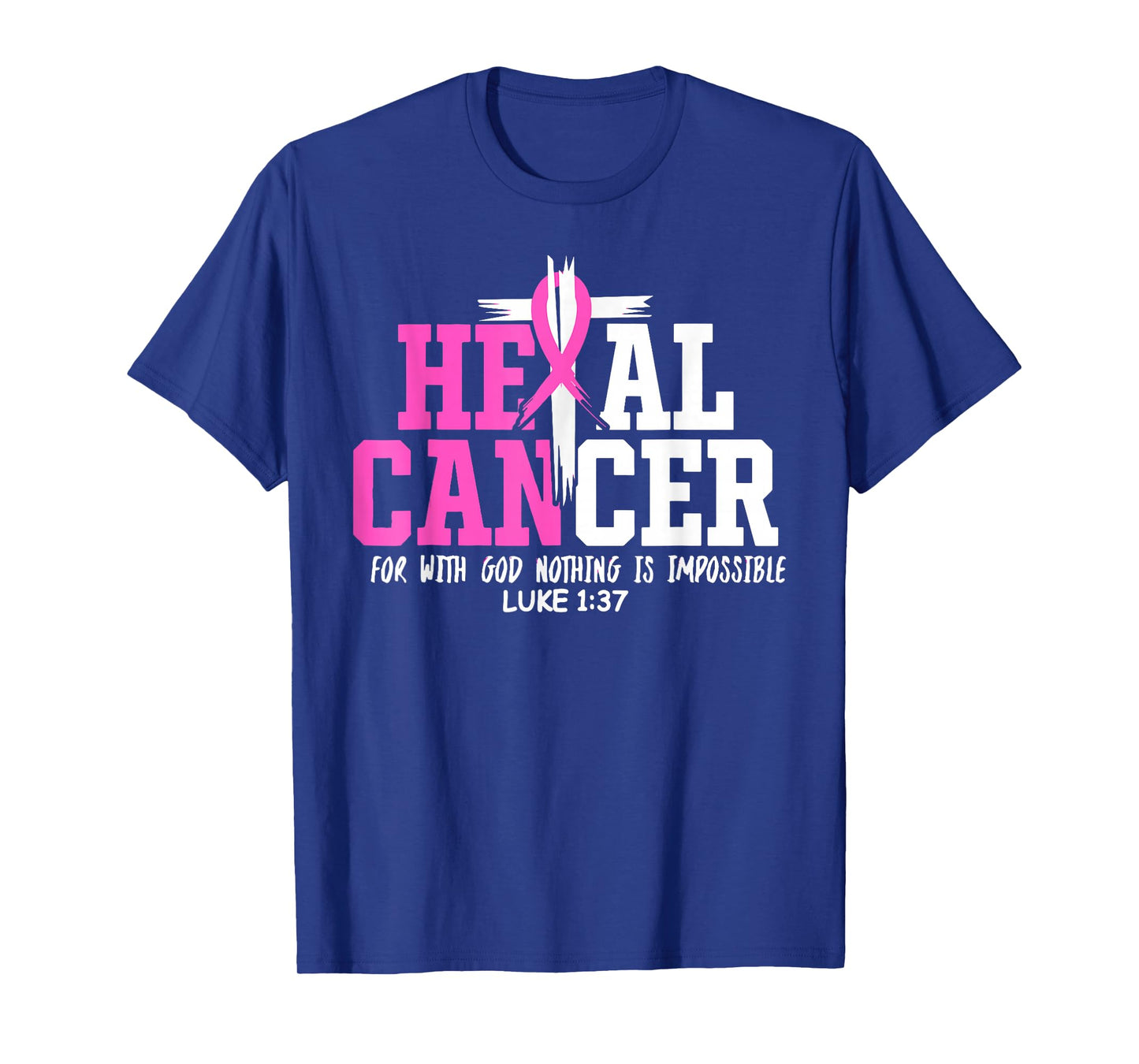 Heal Cancer Believe God Vintage Breast Cancer Awareness T-Shirt