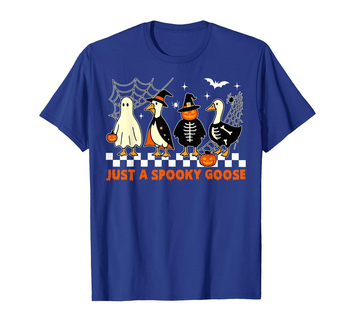 Spooky Goose Squad with Pumpkin, Witch, Skeleton and Ghost T-Shirt